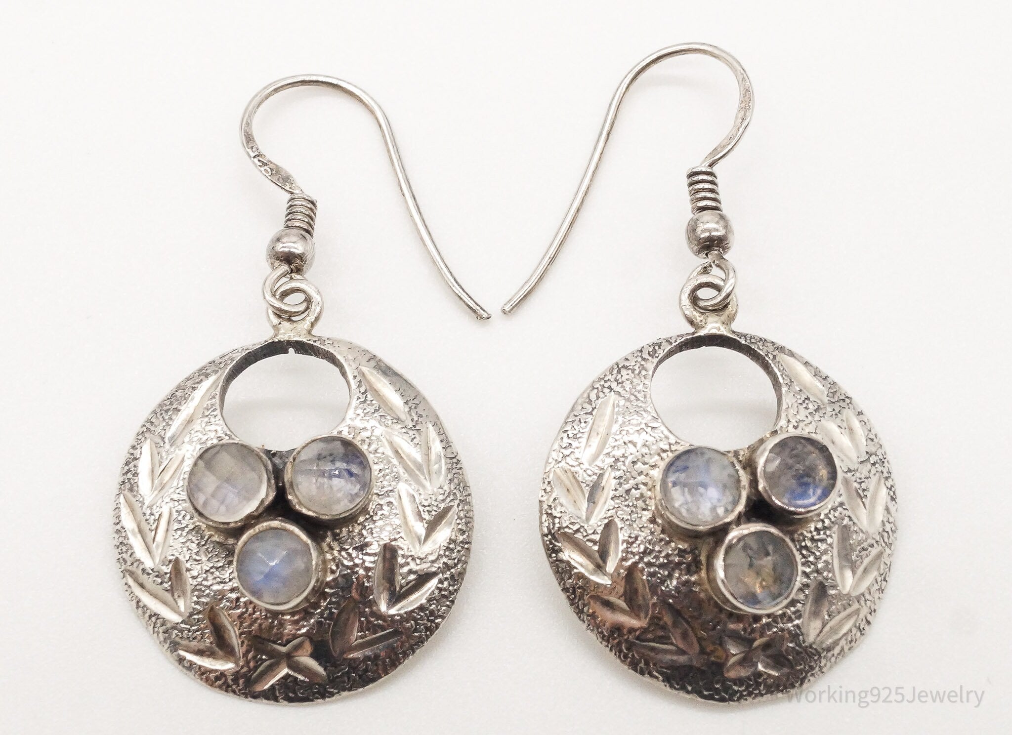 Vintage Moonstone Sterling Silver Earrings