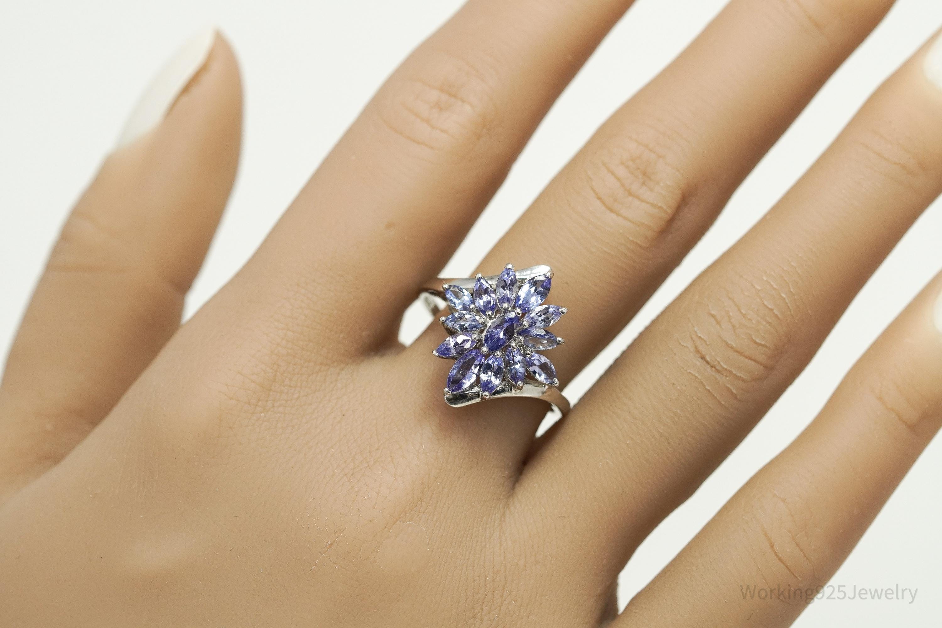 Designer STAUER Tanzanite Sterling Silver Ring - Size 10