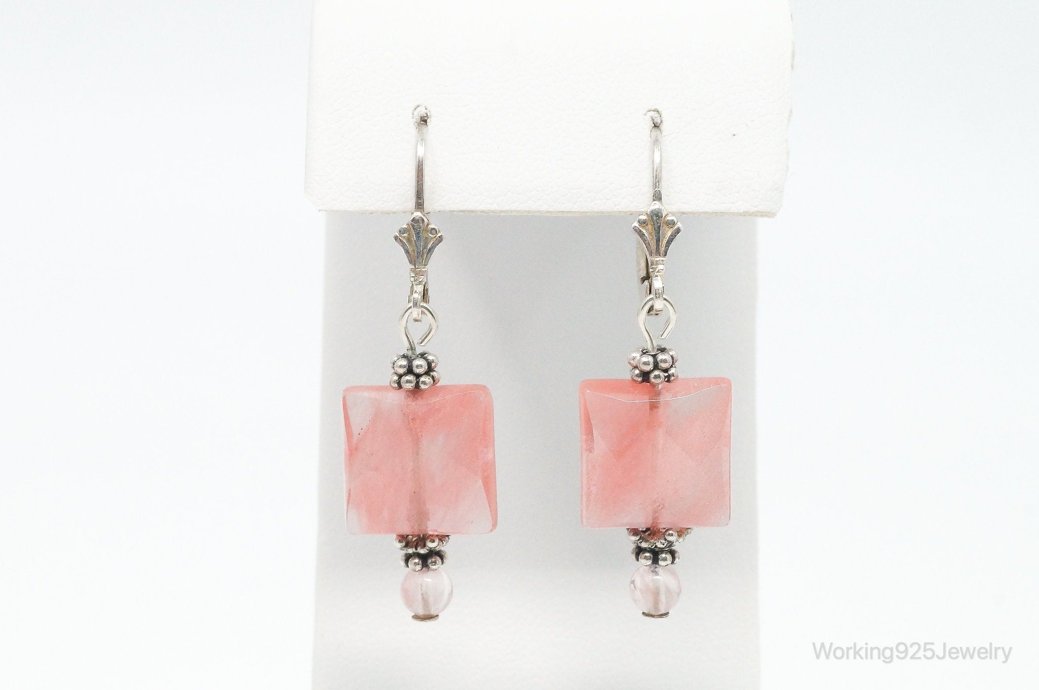 Vintage Quartz Sterling Silver Dangle Earrings