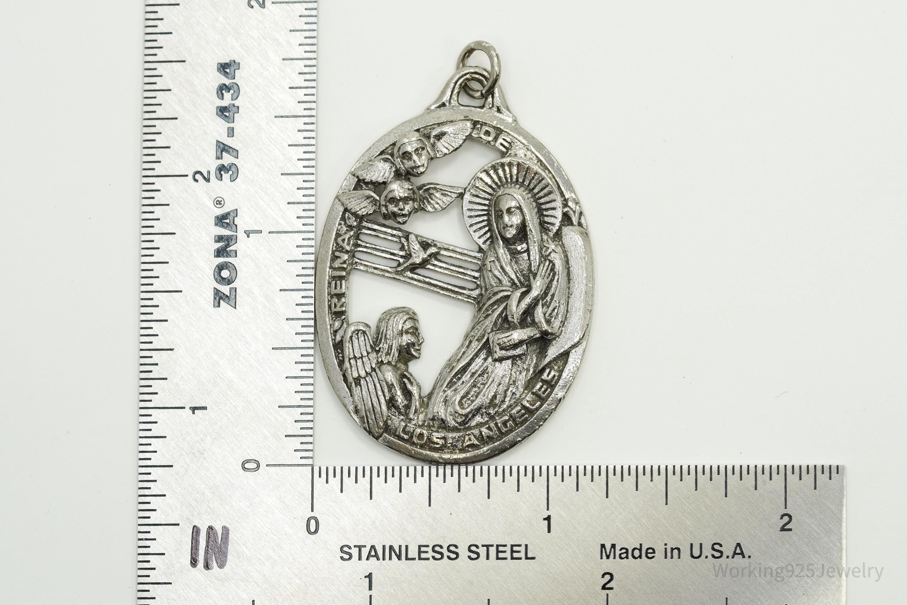 Large Antique Weston Mary Sterling Silver Pendant Charm