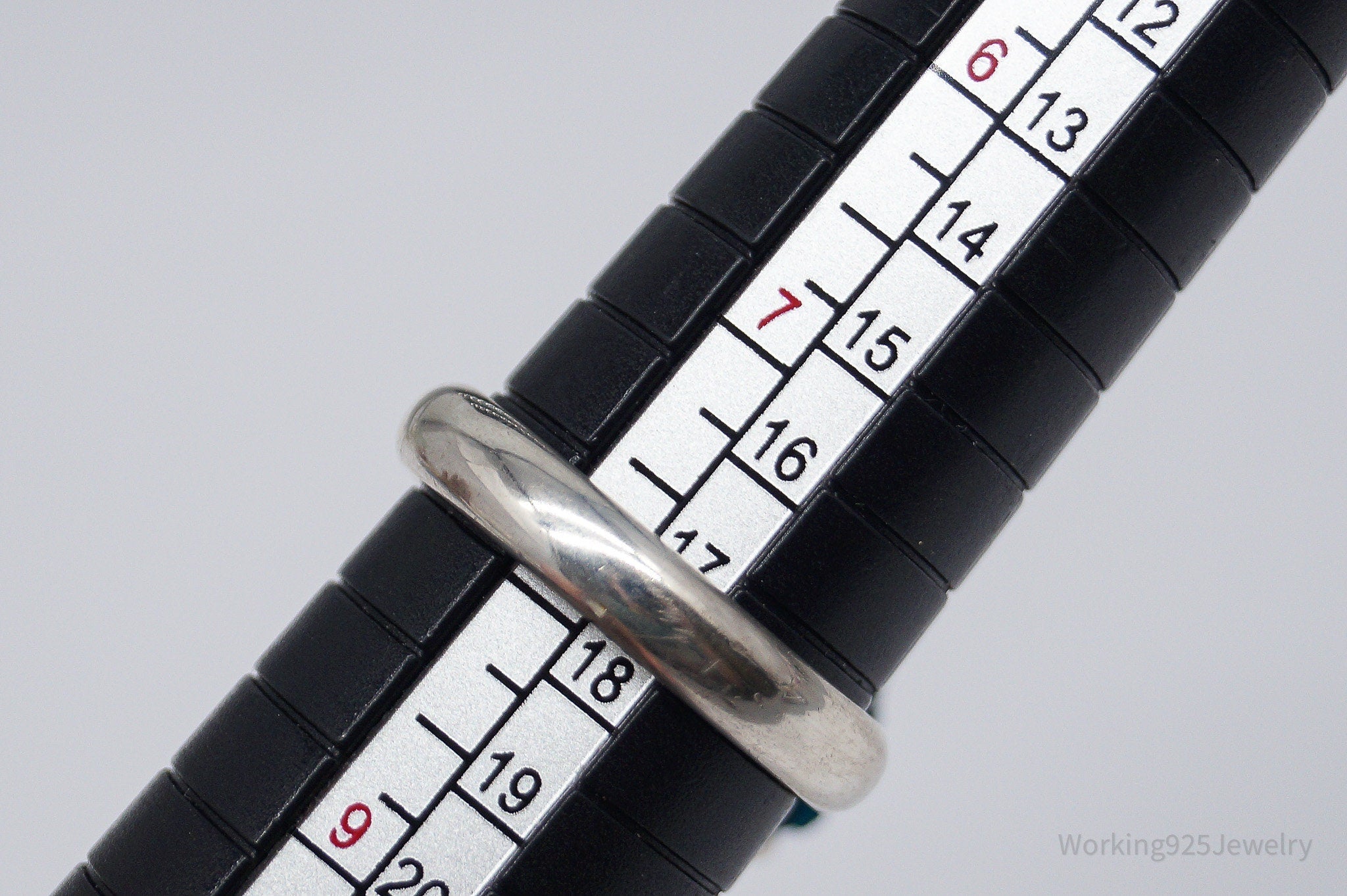 VTG Designer Koe Modernist Style Raw Cavansite Sterling Silver Ring - Size 7.75