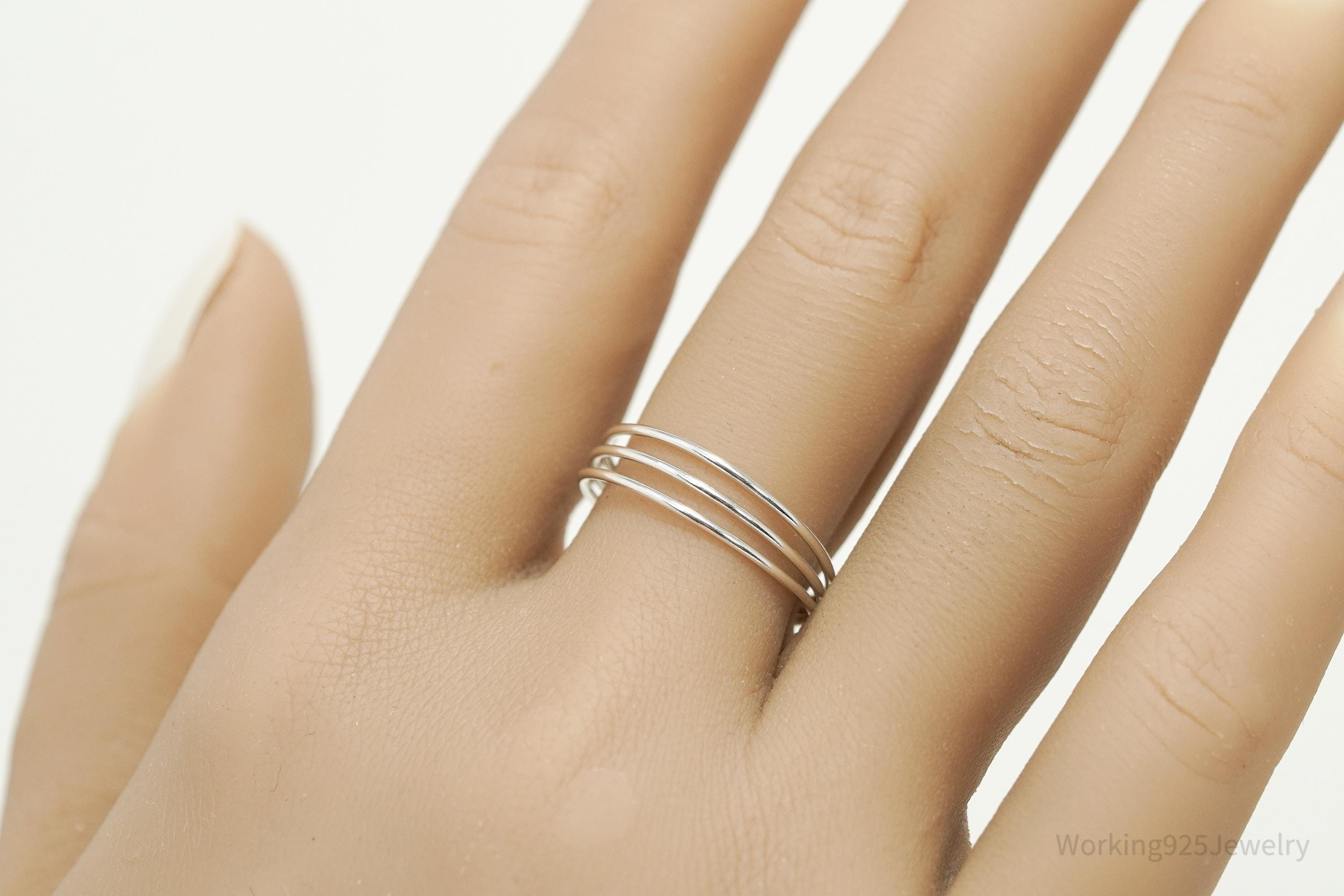 Vintage Silver Band Ring - Size 9