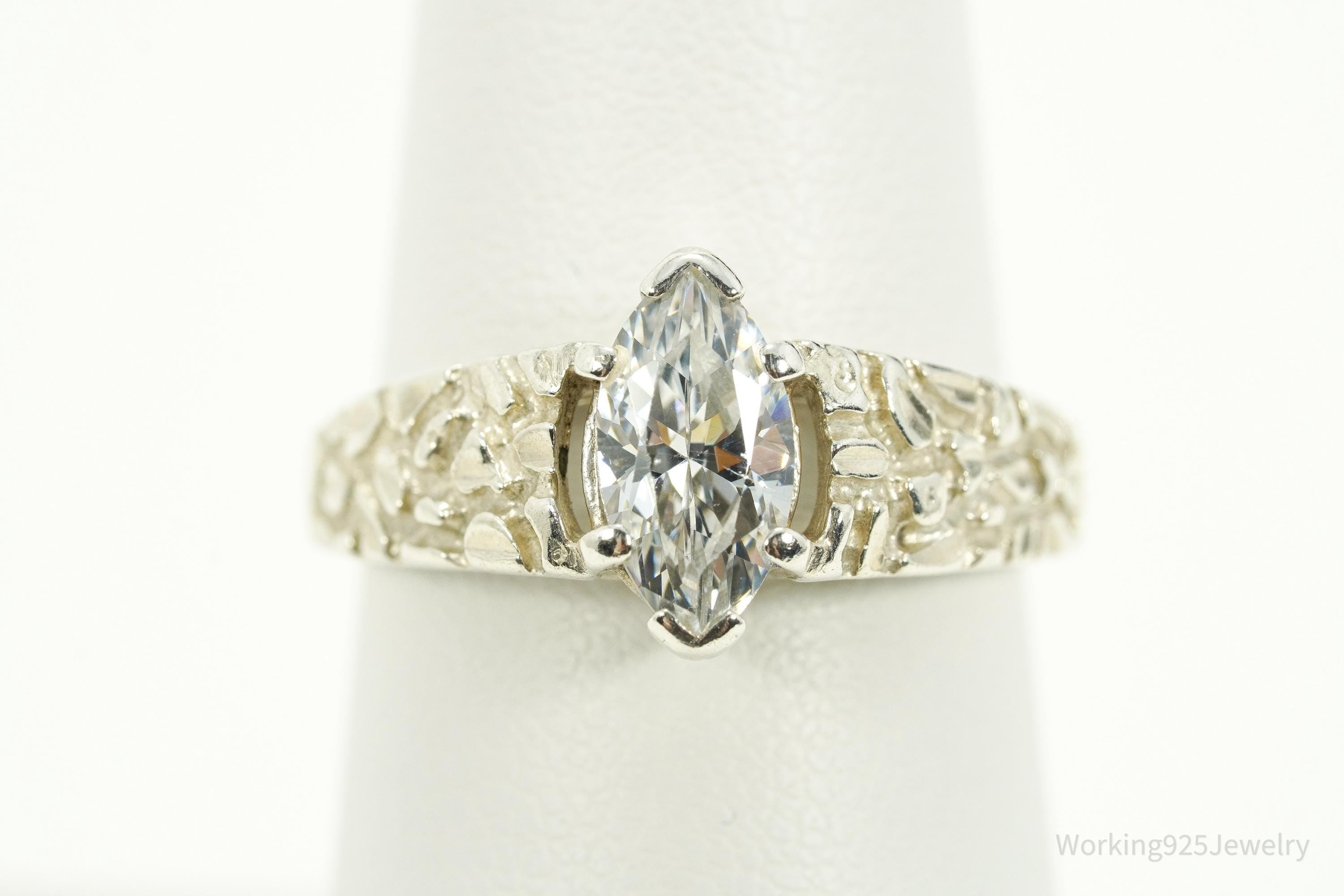 Vintage KABANA Cubic Zirconia Sterling Silver Ring - Size 7