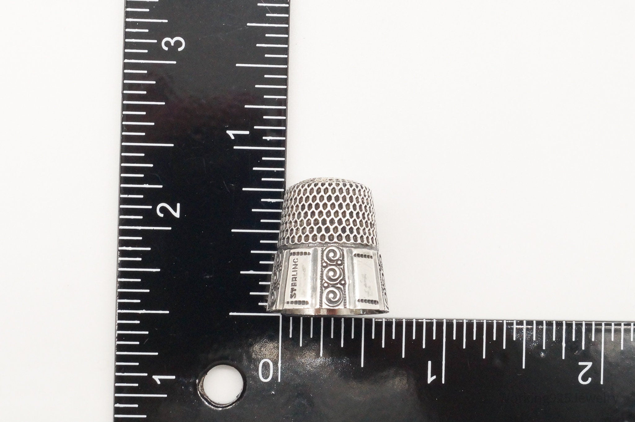 1800s Antique Stern Bros & Company Dome Sterling Silver Thimble