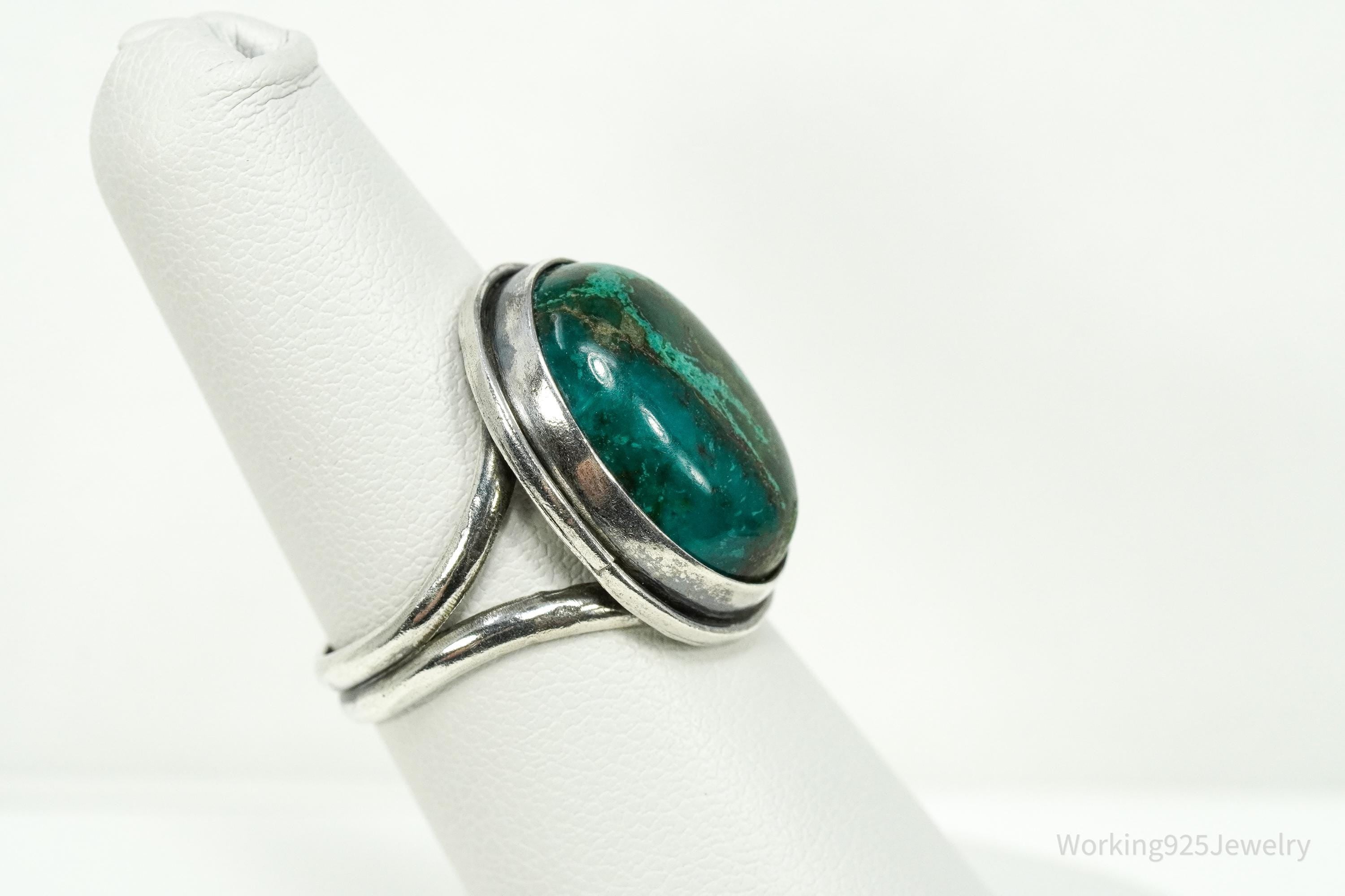 Vintage Chrysocolla Silver Ring - Size 7