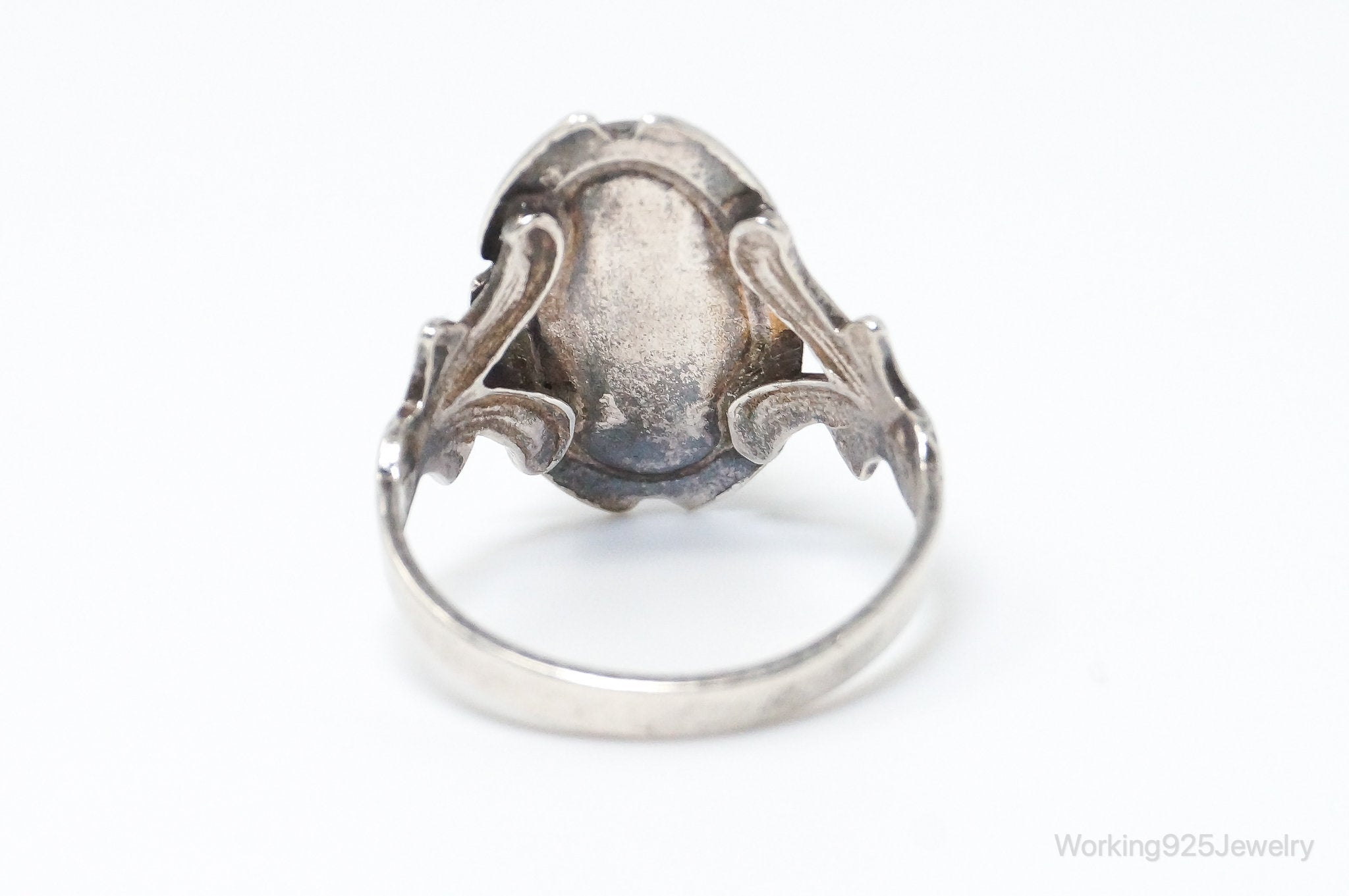 Antique Shell Sterling Silver Ring - SZ 5