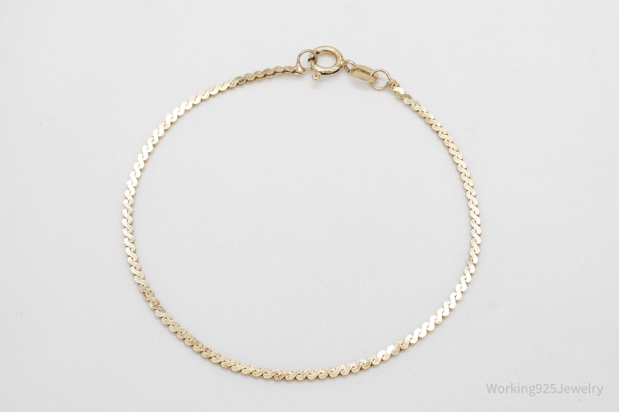 Vintage Italian Gold Vermeil Sterling Silver Chain Link Bracelet