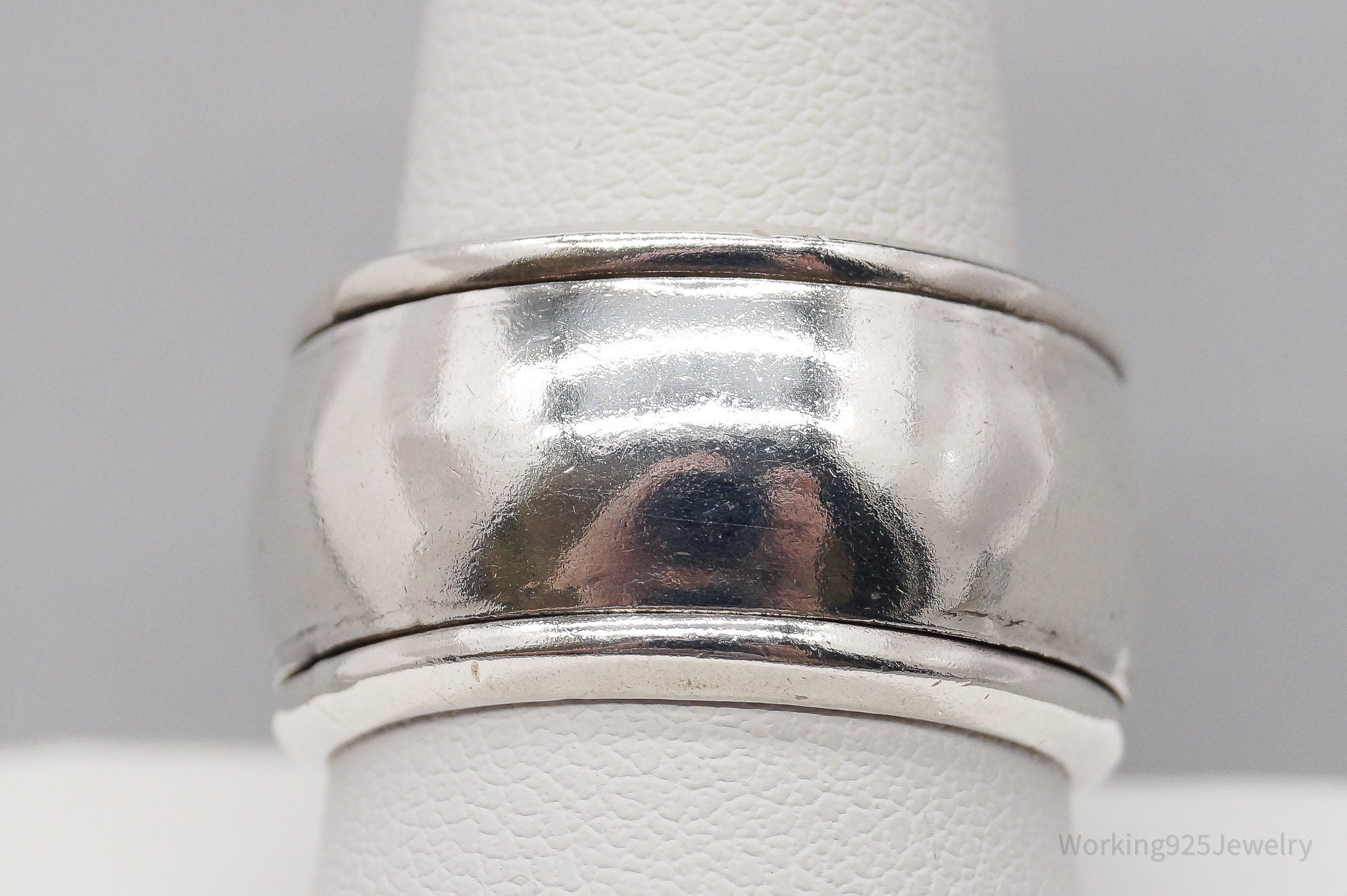 Vintage Wide Sterling Silver Spinner Band Ring - Size 10