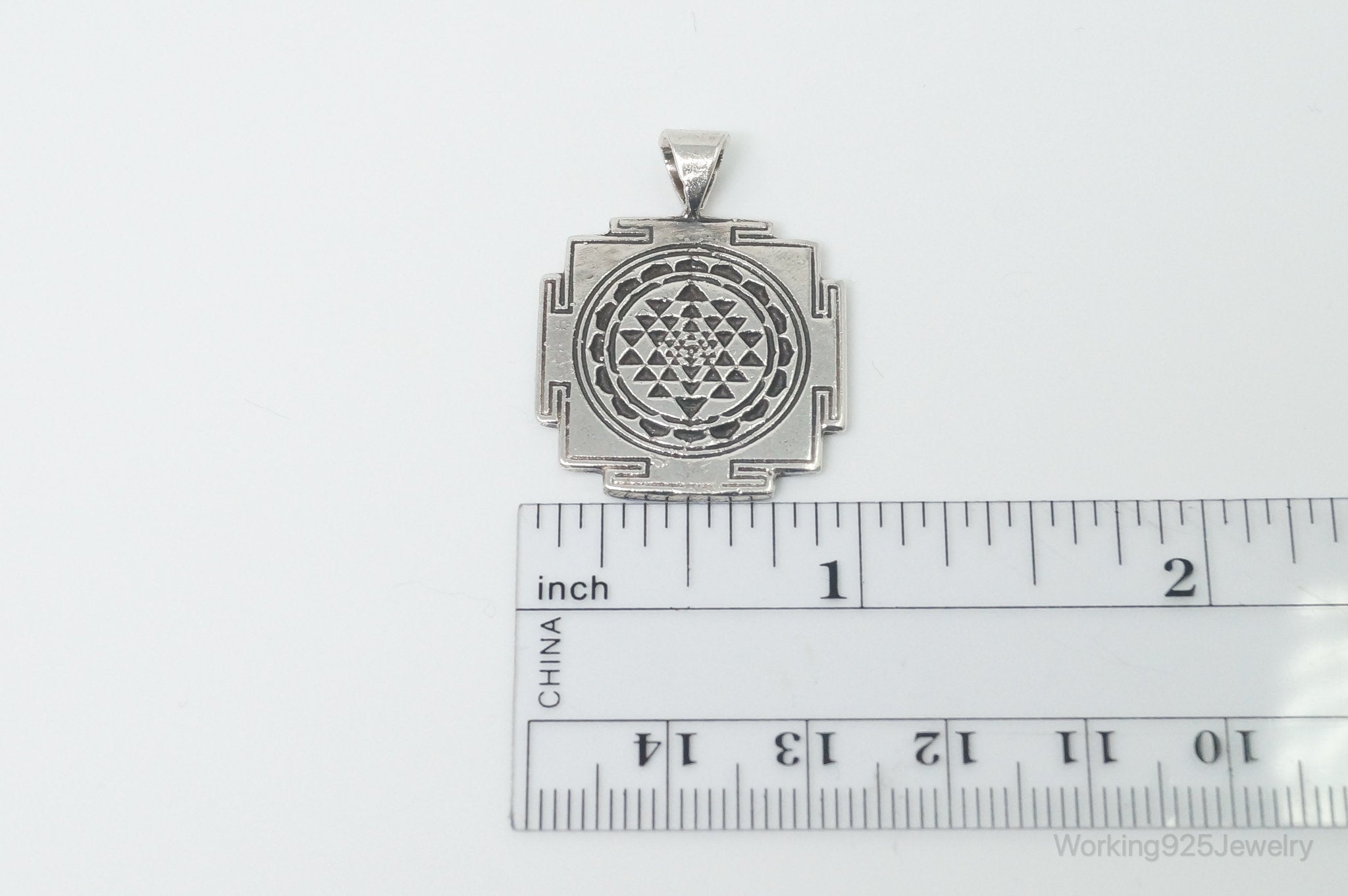 Vintage Native American Unsigned Tribal Sterling Silver Necklace Pendant