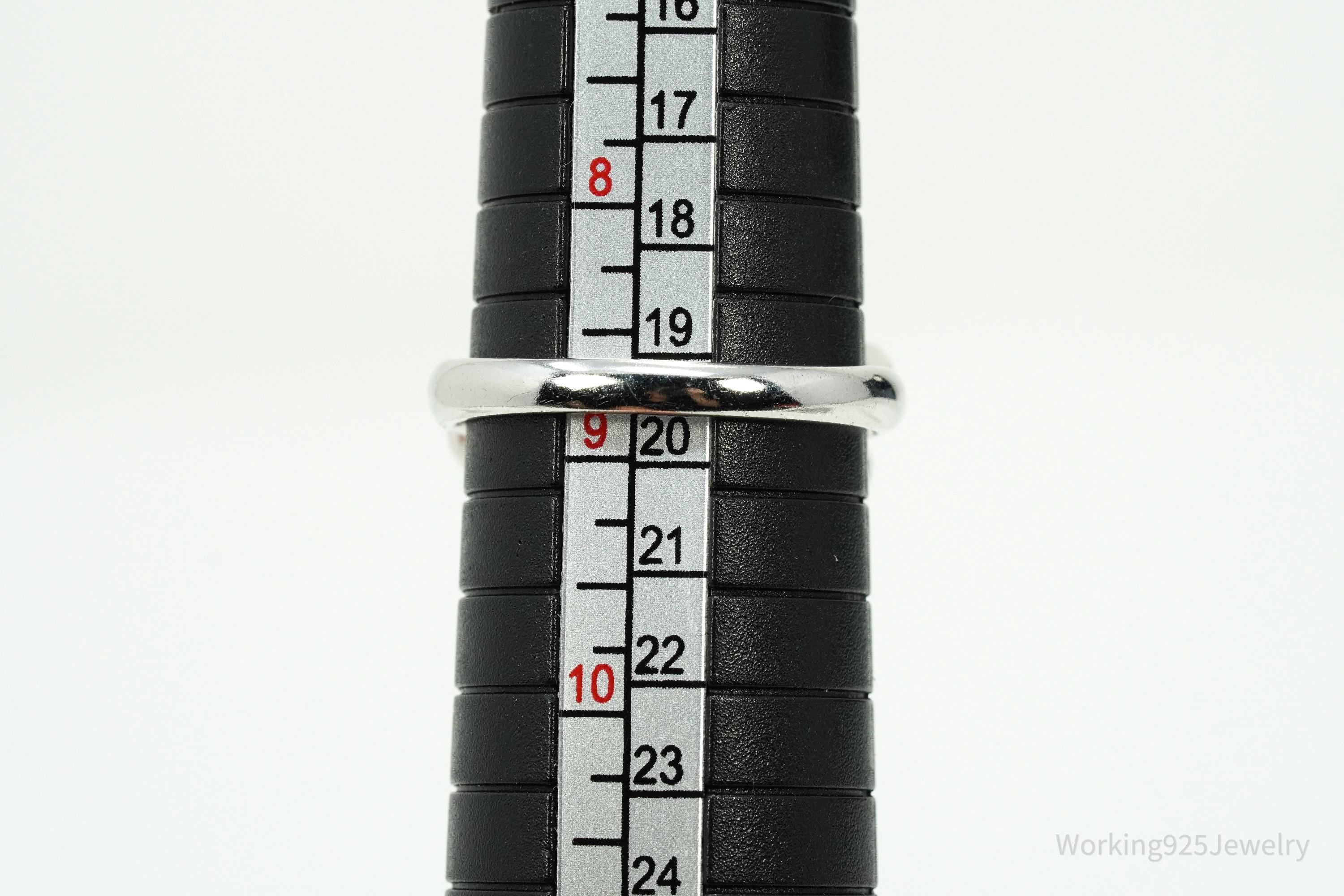 Vintage Cubic Zirconia Bow Sterling Silver Ring - Size 8.75