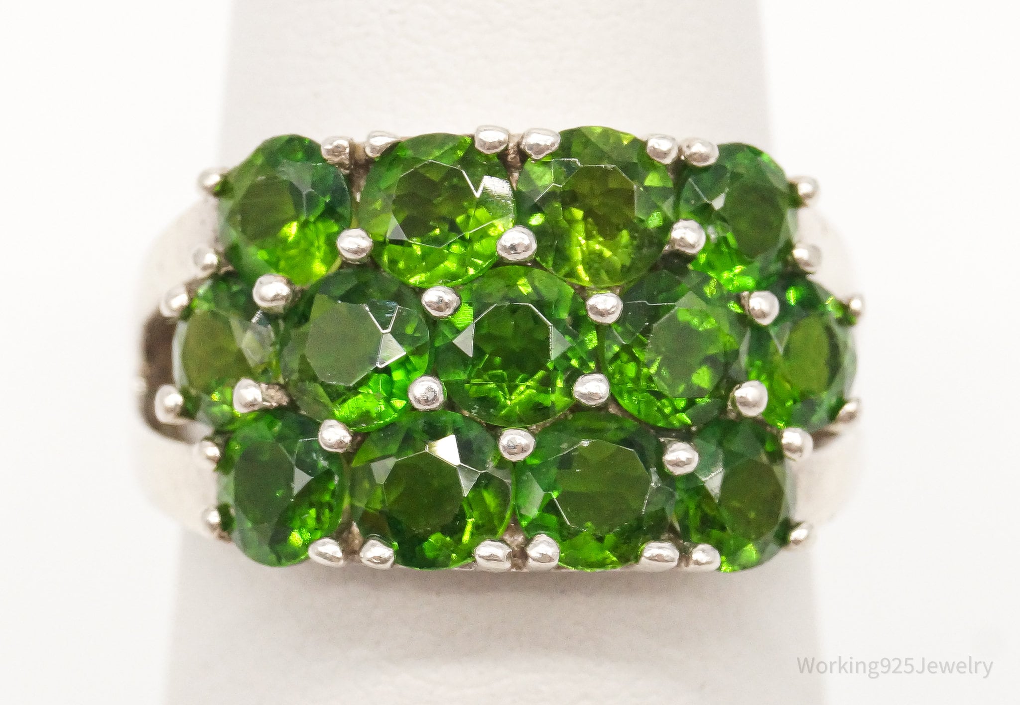 Vintage Peridot Sterling Silver Ring - Size 6