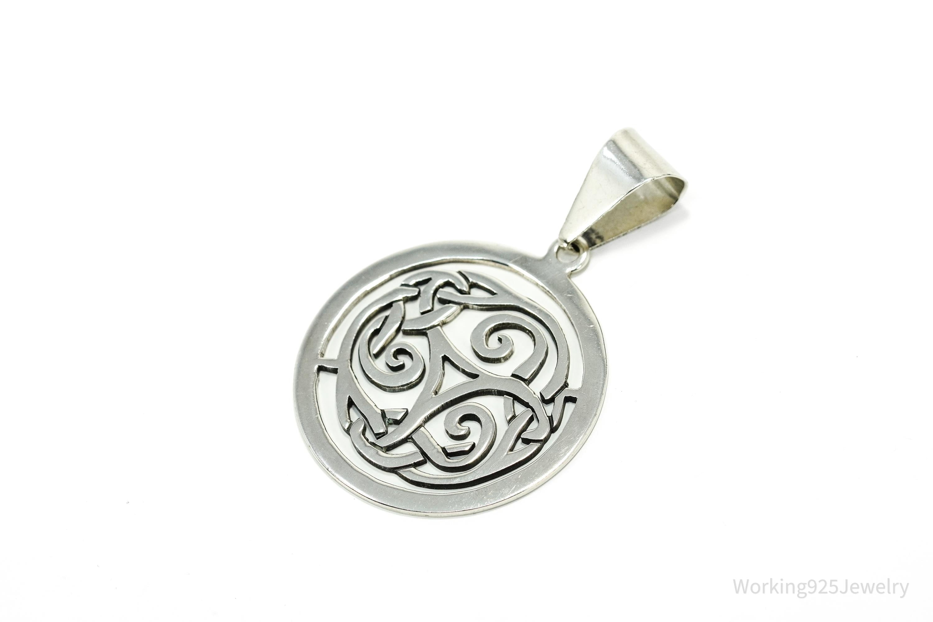 Vintage Retired Silpada Large Celtic Triskele Knot Sterling Silver Pendant