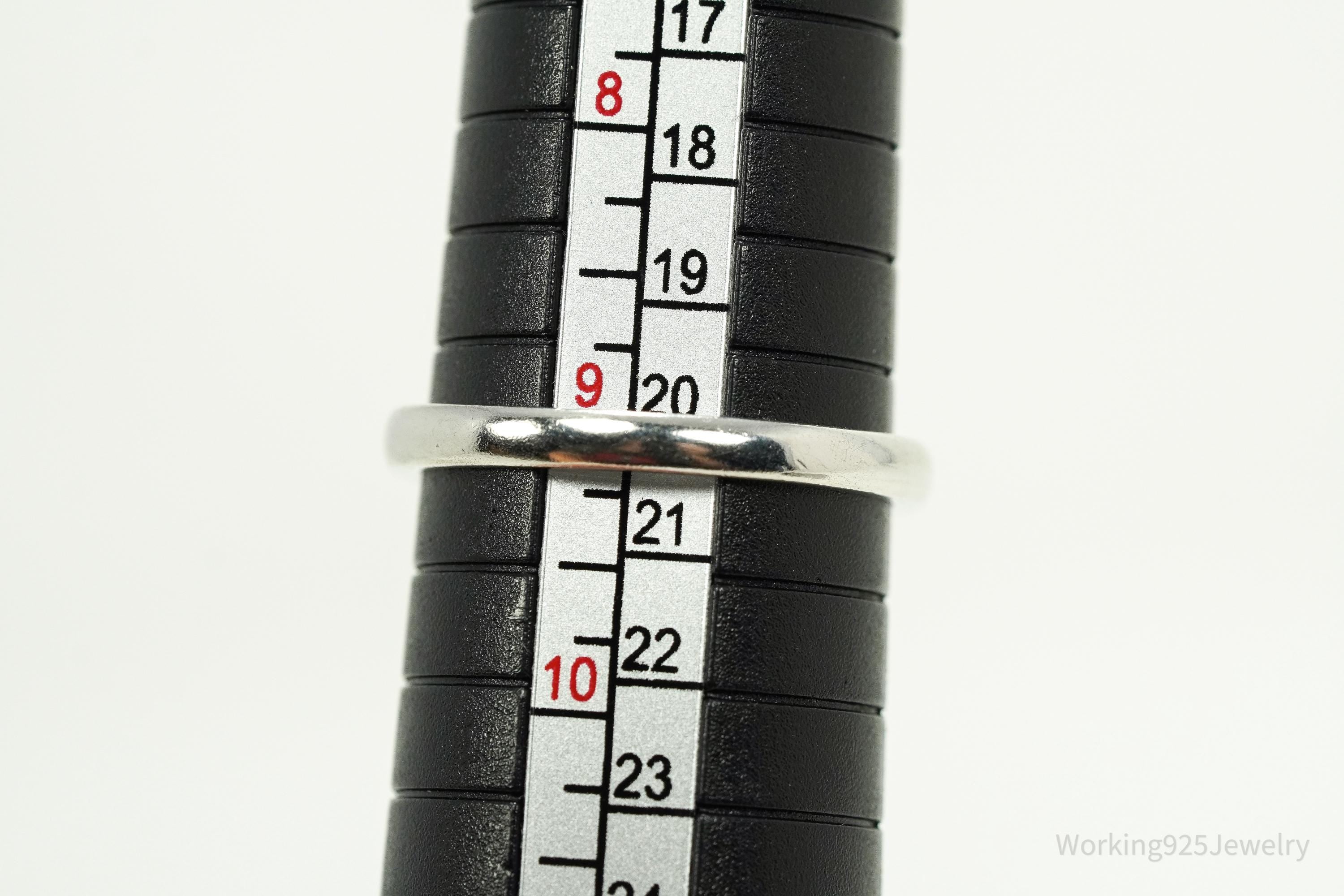 Vintage Blue & White Sapphire Sterling Silver Ring - Size 9