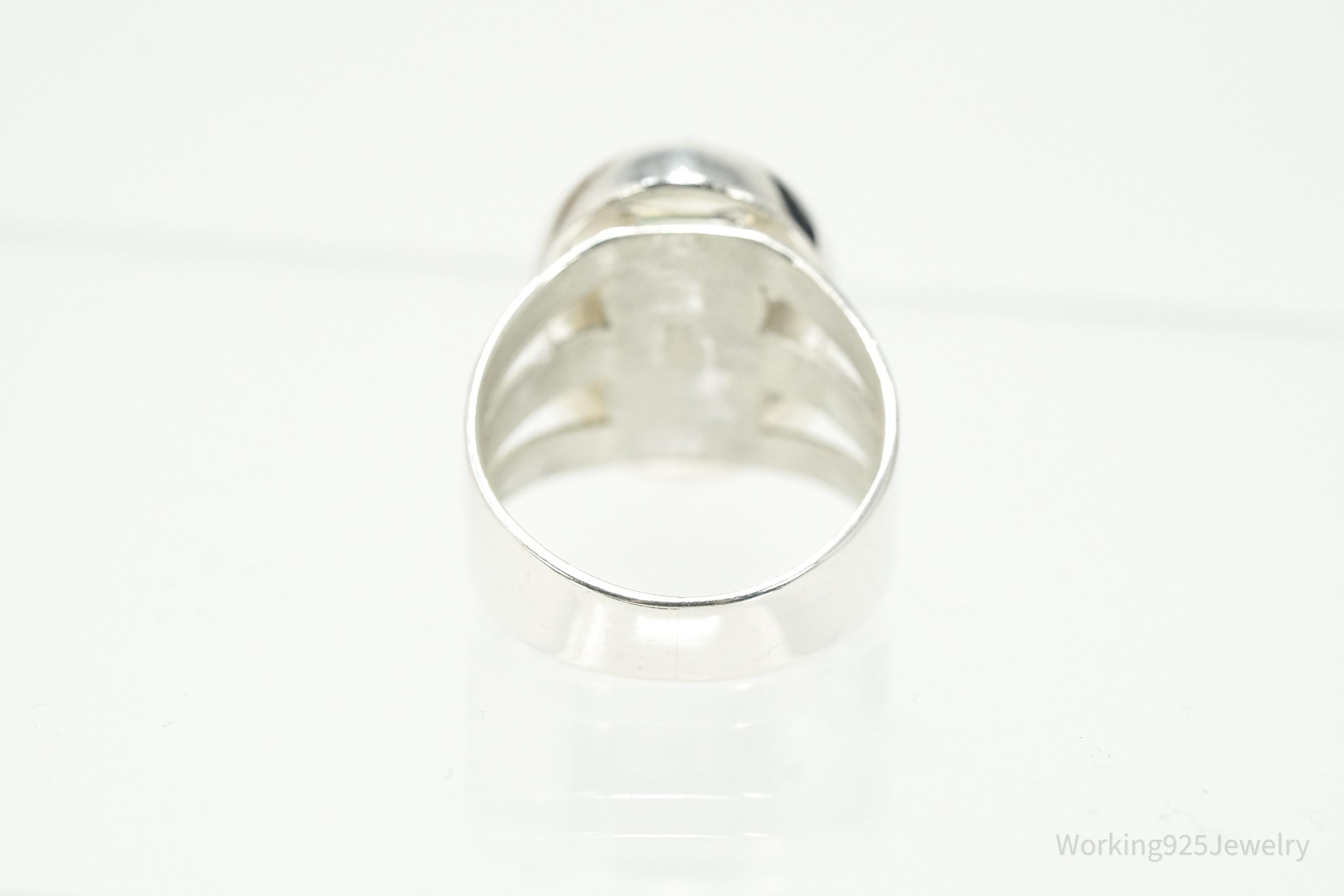 Vintage Desert Rose Trading Co Checkerboard Quartz Sterling Silver Ring - Size 9