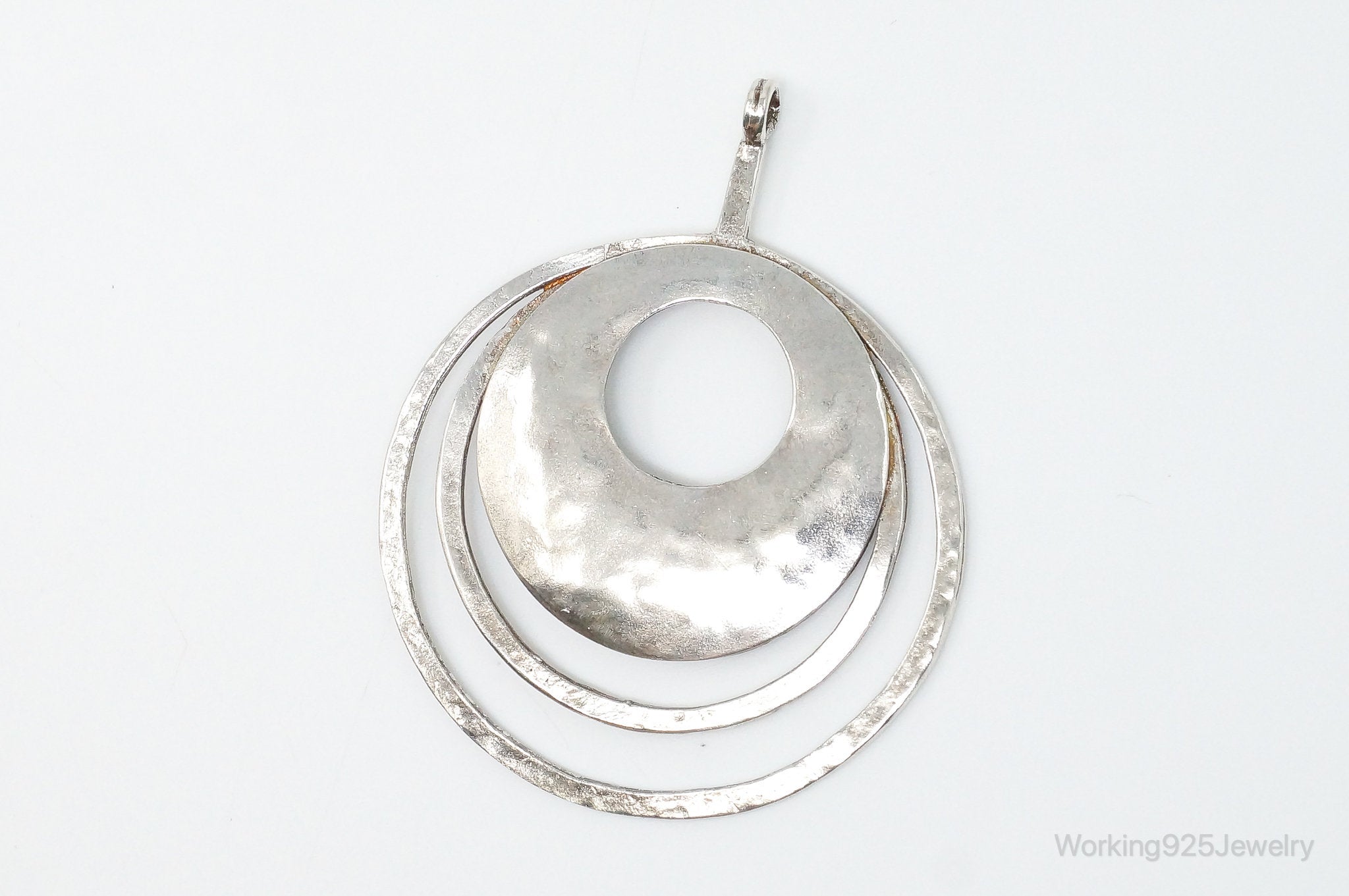 Retired Silpada Hammered Rings Sterling Silver Necklace Pendant