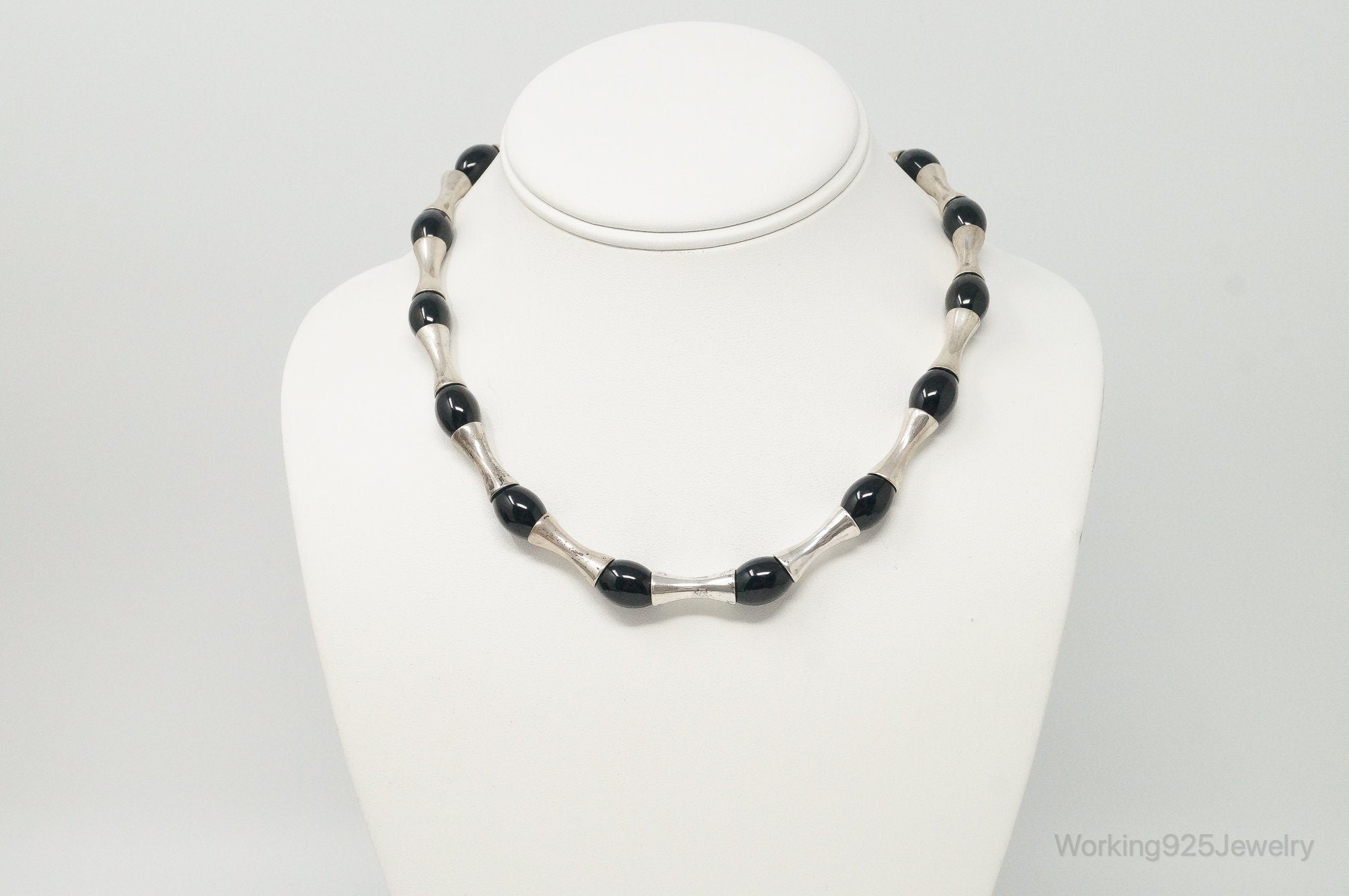 Designer RLM Studios Robert Lee Morris Black Onyx Sterling Silver Necklace