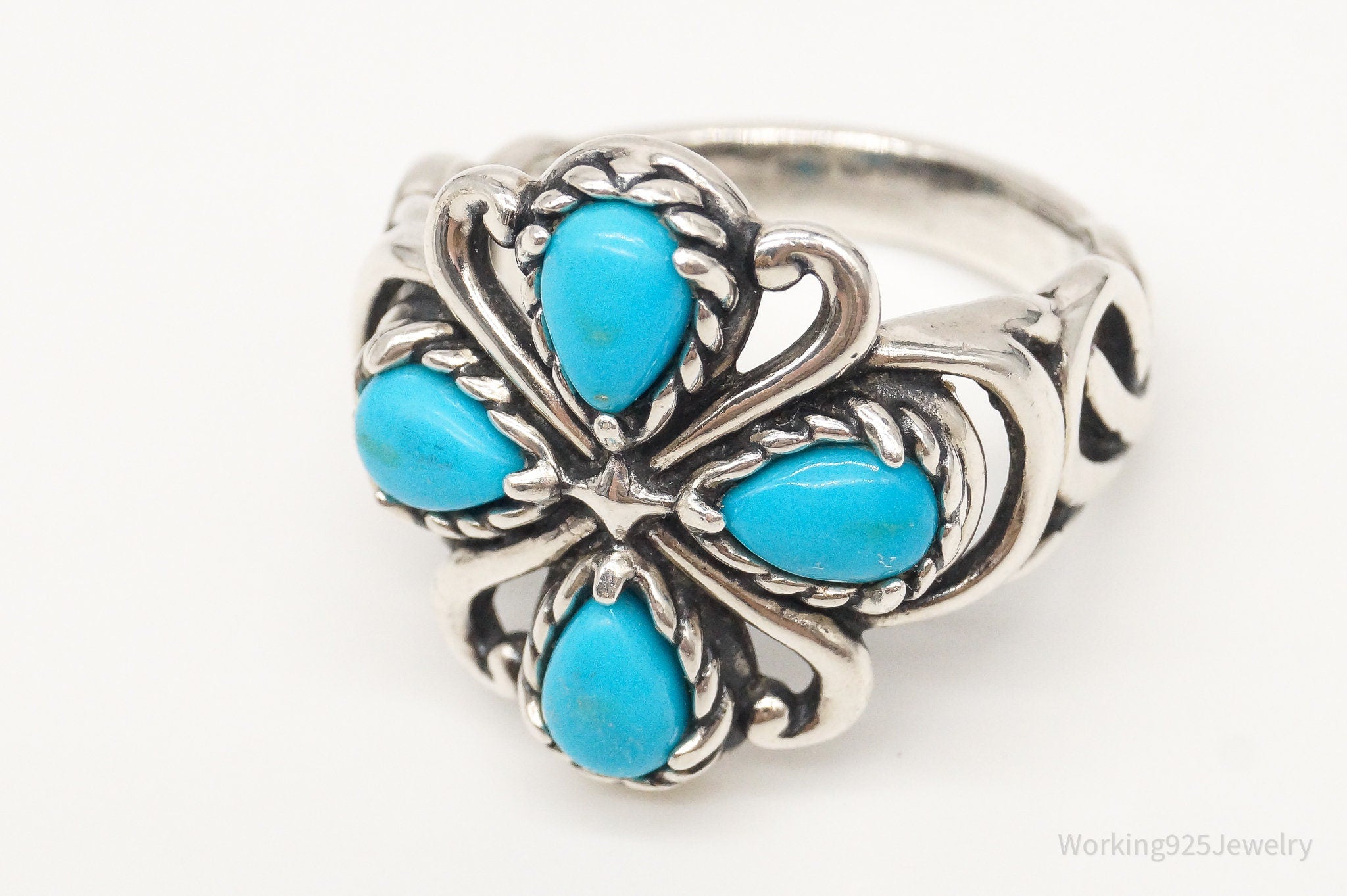 Designer Carolyn Pollack Relios Turquoise Sterling Silver Ring - Size 8.75