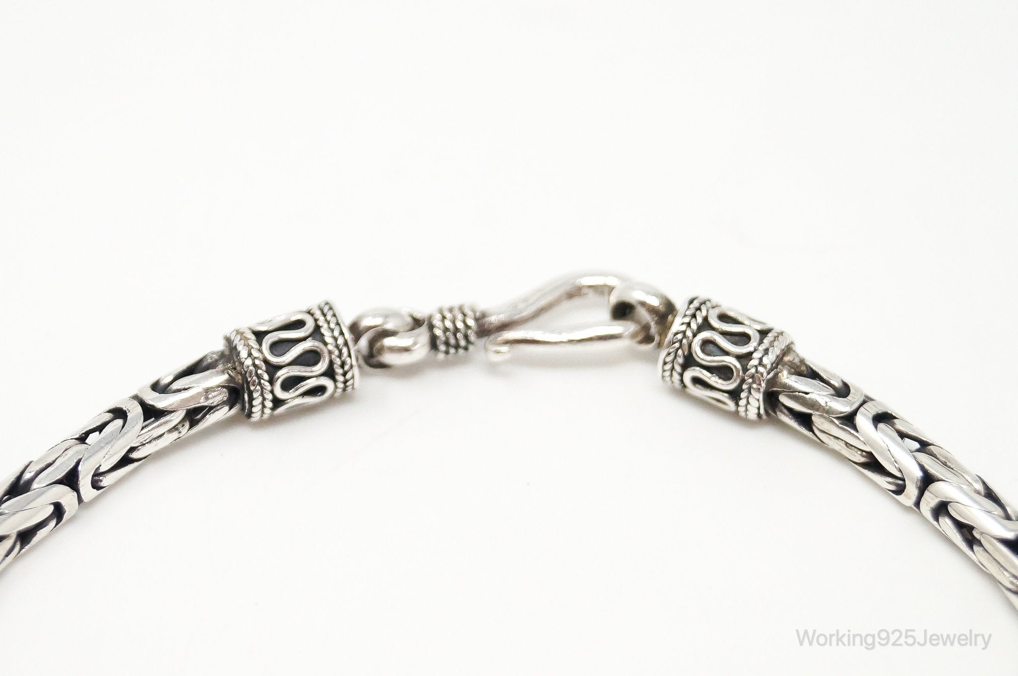 Vintage Byzantine Chain Balinese Sterling Silver Bracelet