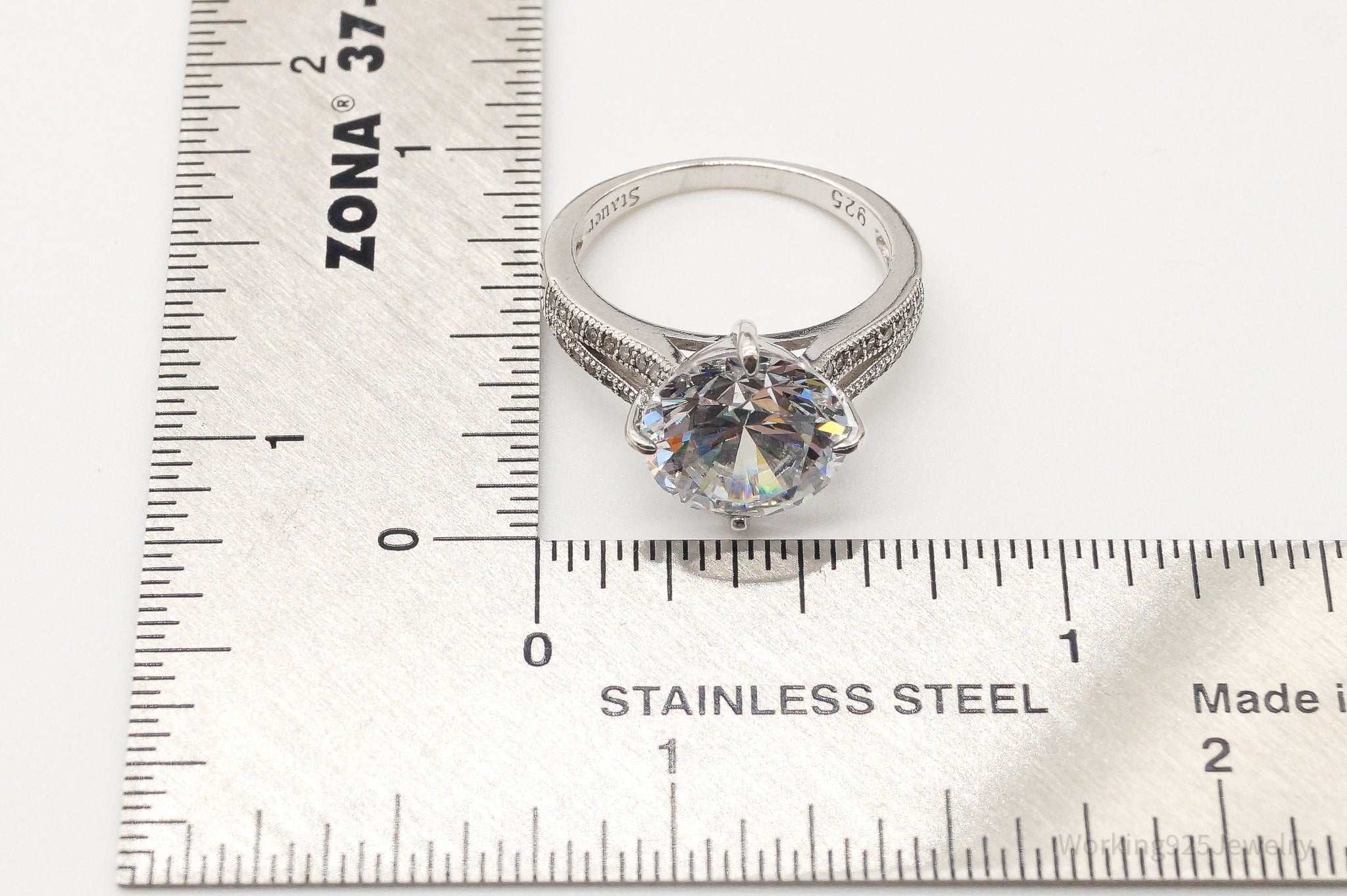 Vintage Designer STAUER Cubic Zirconia Sterling Silver Ring - Size 5