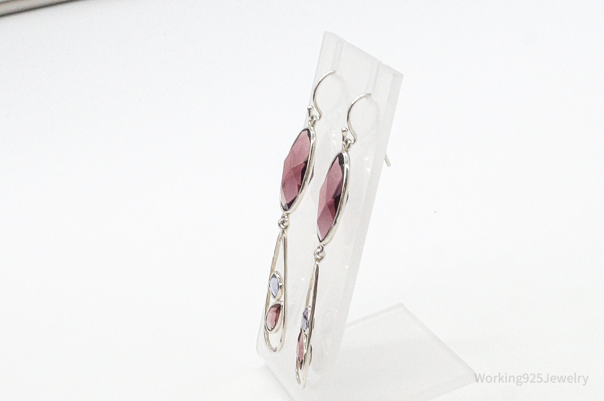 Designer Silpada Retired Long Glass Sterling Silver Earrings