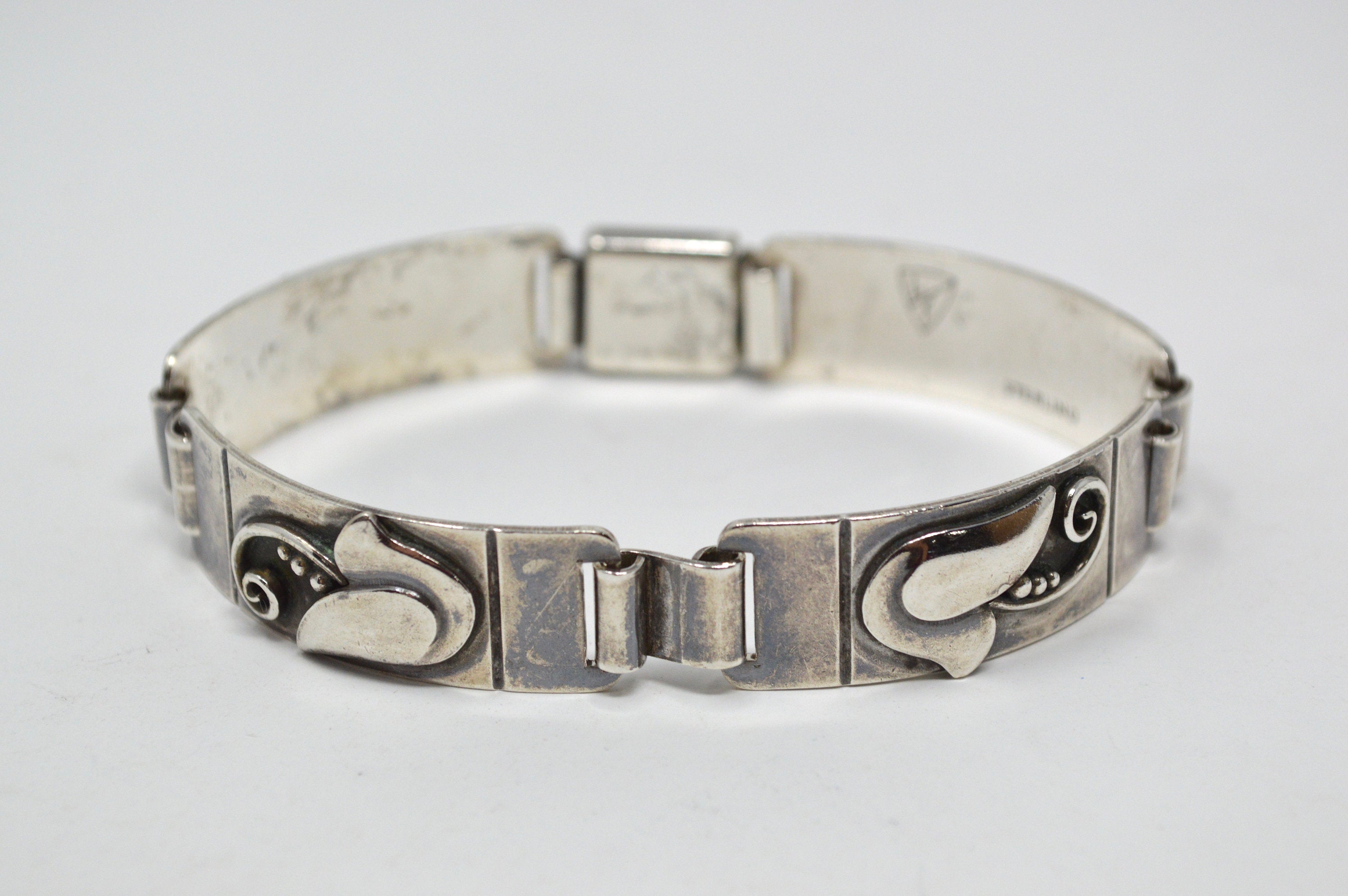 Rare Vintage Laurence Foss Modernist Sterling Silver Bracelet - Georg Jensen