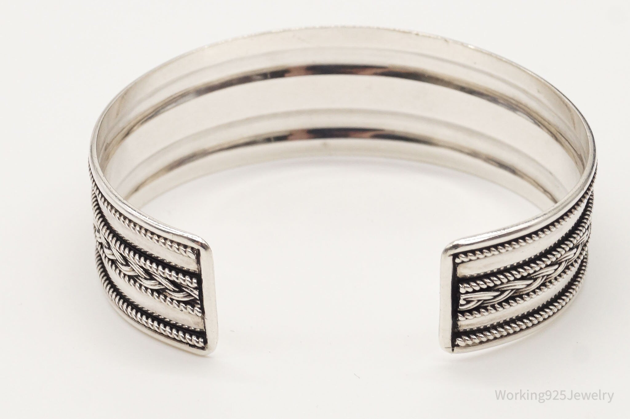 Vintage Designer BA Suarti Indonesia Sterling Silver Cuff Bracelet