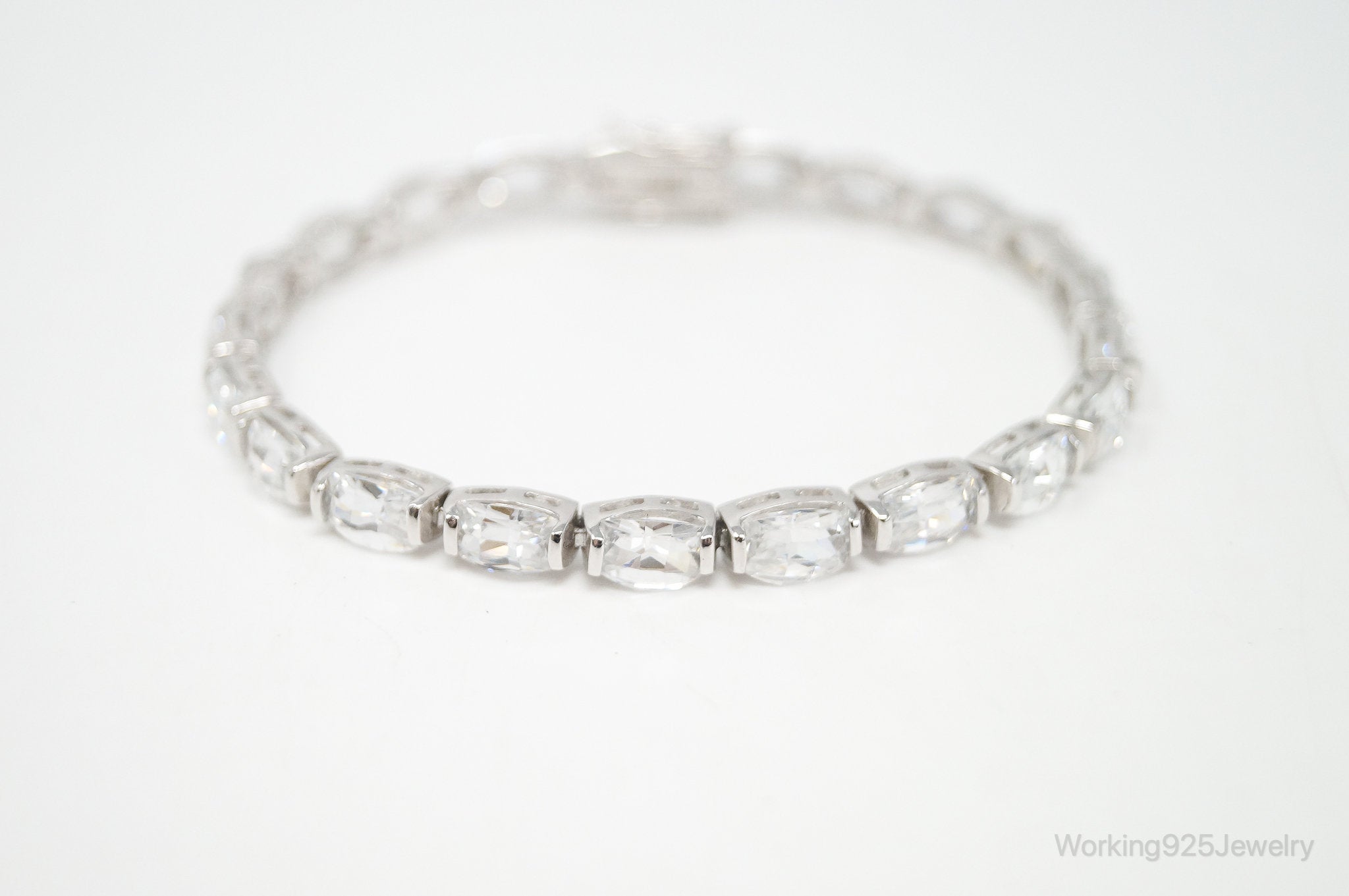 Vintage Designer FAS Cubic Zirconia Sterling Silver Tennis Bracelet