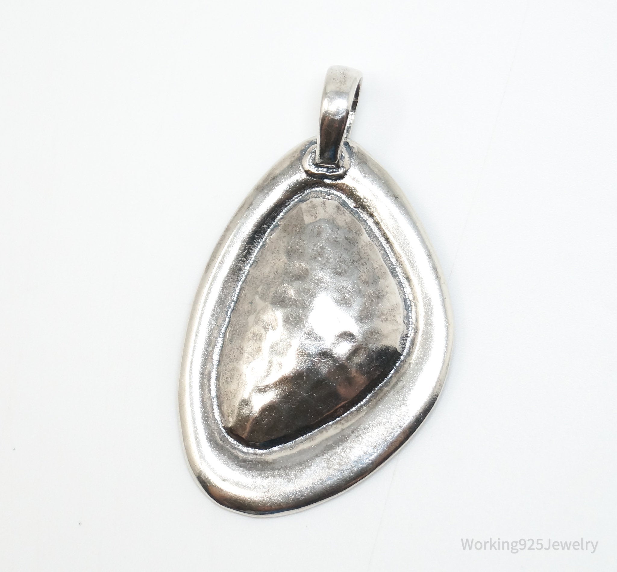 Large Retired Silpada Hammered Sterling Silver Necklace Pendant