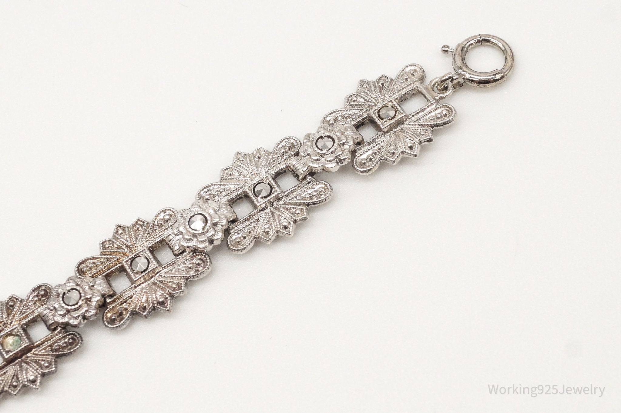 Antique Marcasite Sterling Silver Bracelet