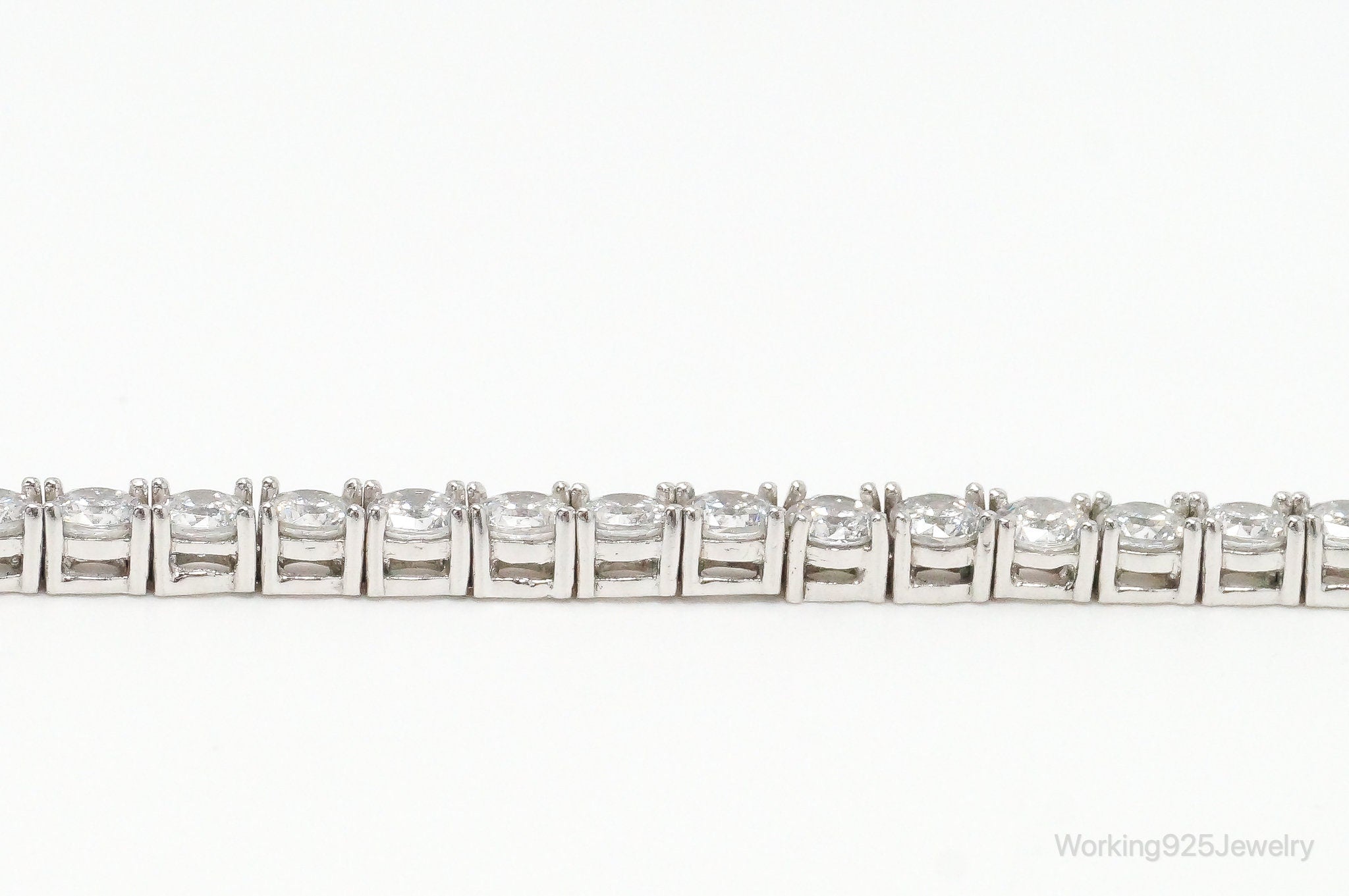 Vintage Designer SW Cubic Zirconia Sterling Silver Tennis Bracelet