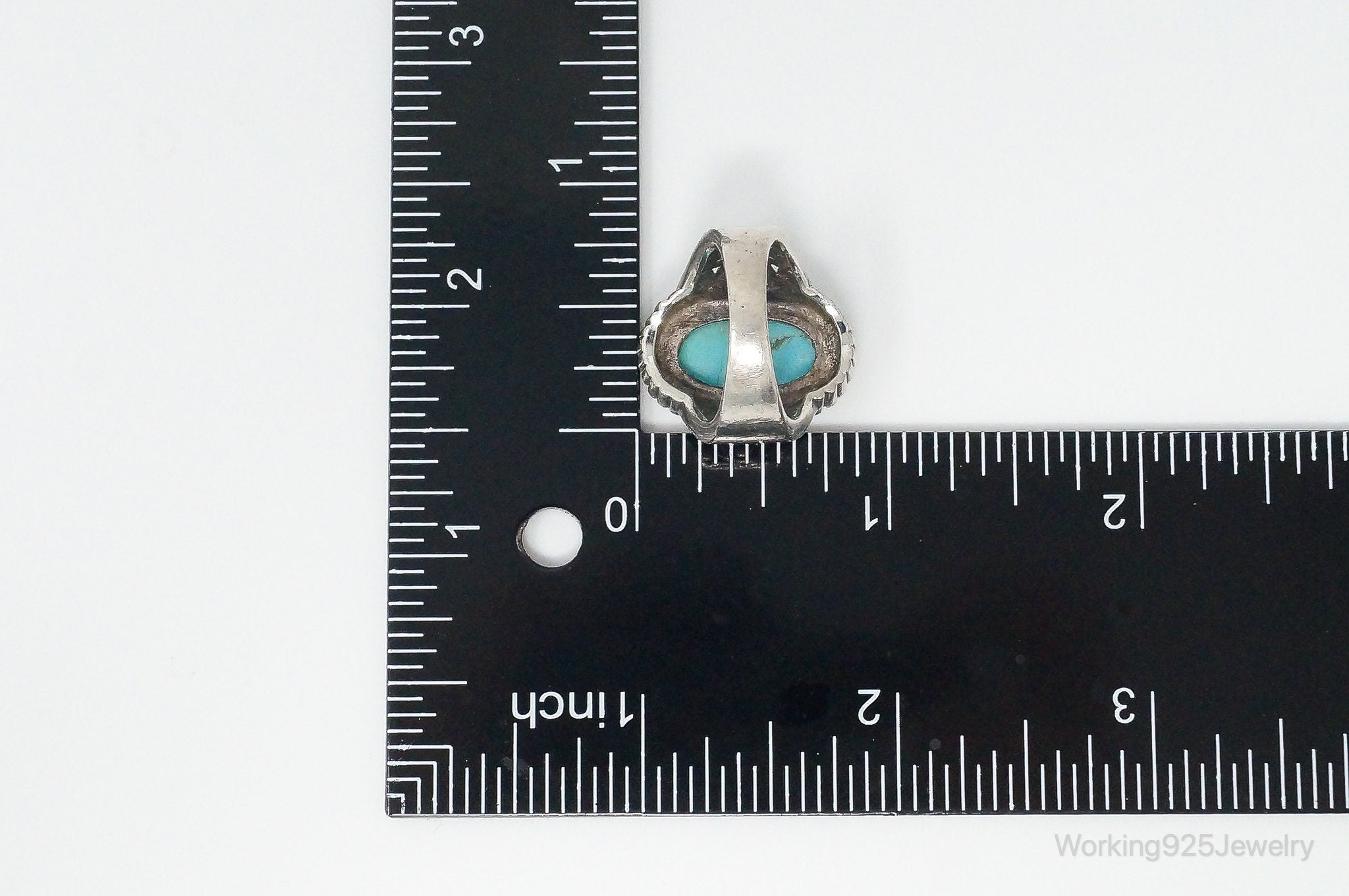 Designer NK Turquoise Sterling Silver Ring - Size 5.5