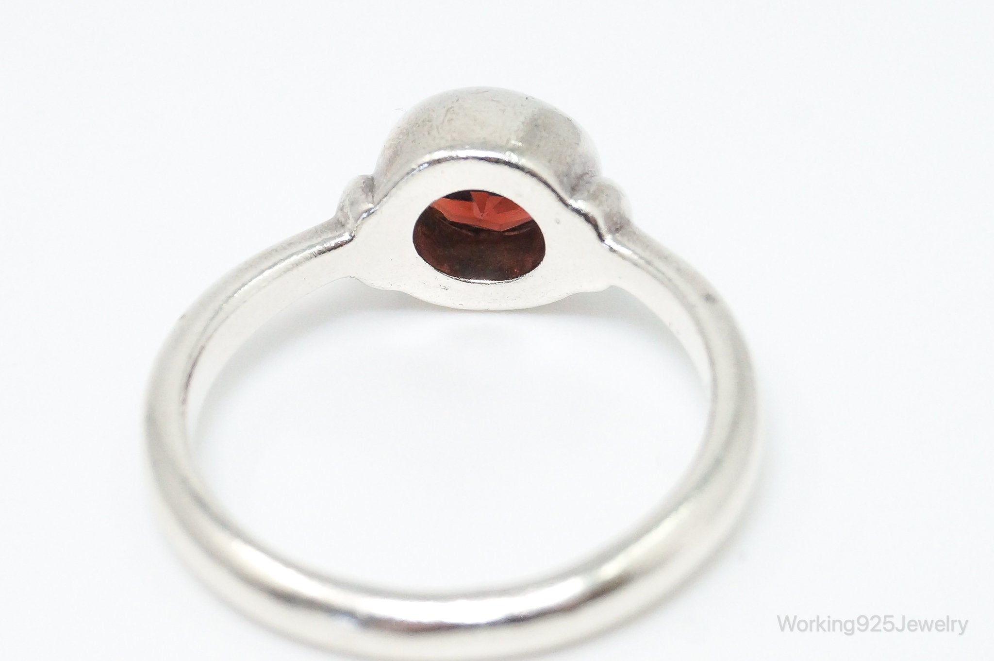 Vintage Designer Boma Garnet Sterling Silver Ring Set - SZ 8