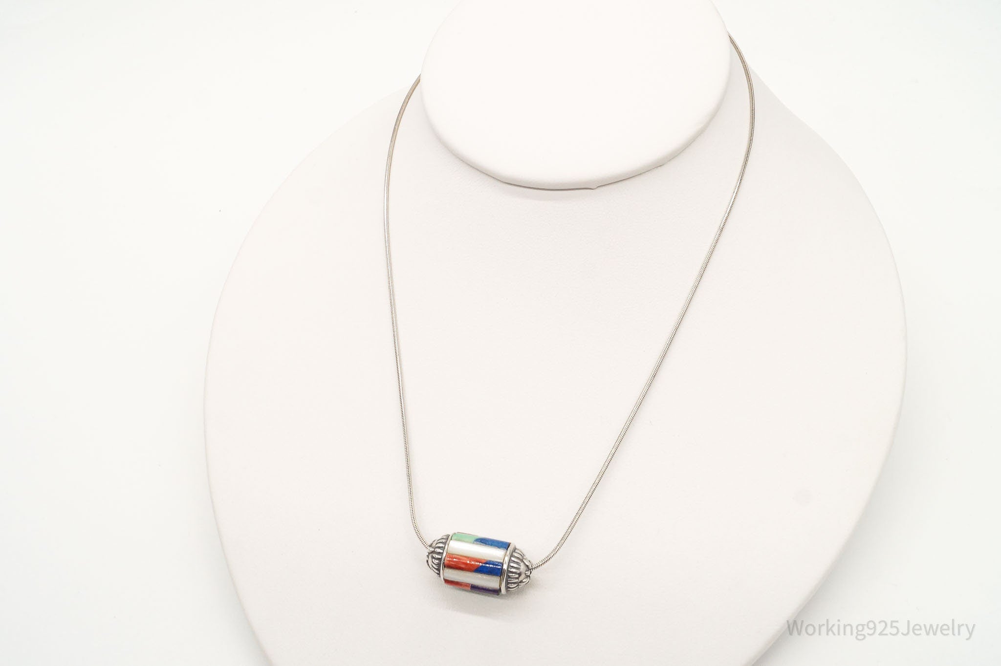 Southwest Designer Carolyn Pollack Multi Gem Sterling Silver Necklace