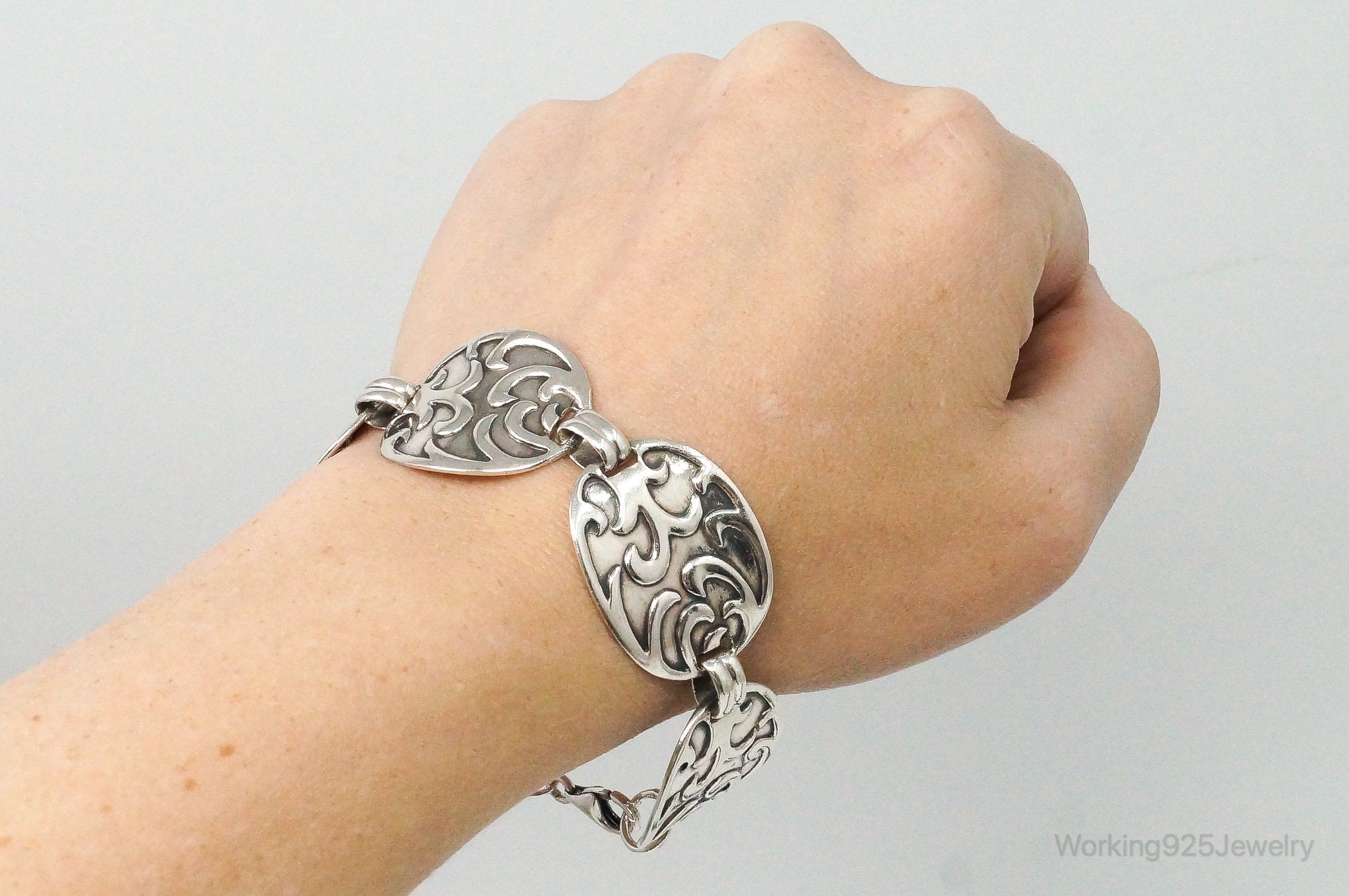 Designer Silpada Waves Panels Sterling Silver Bracelet