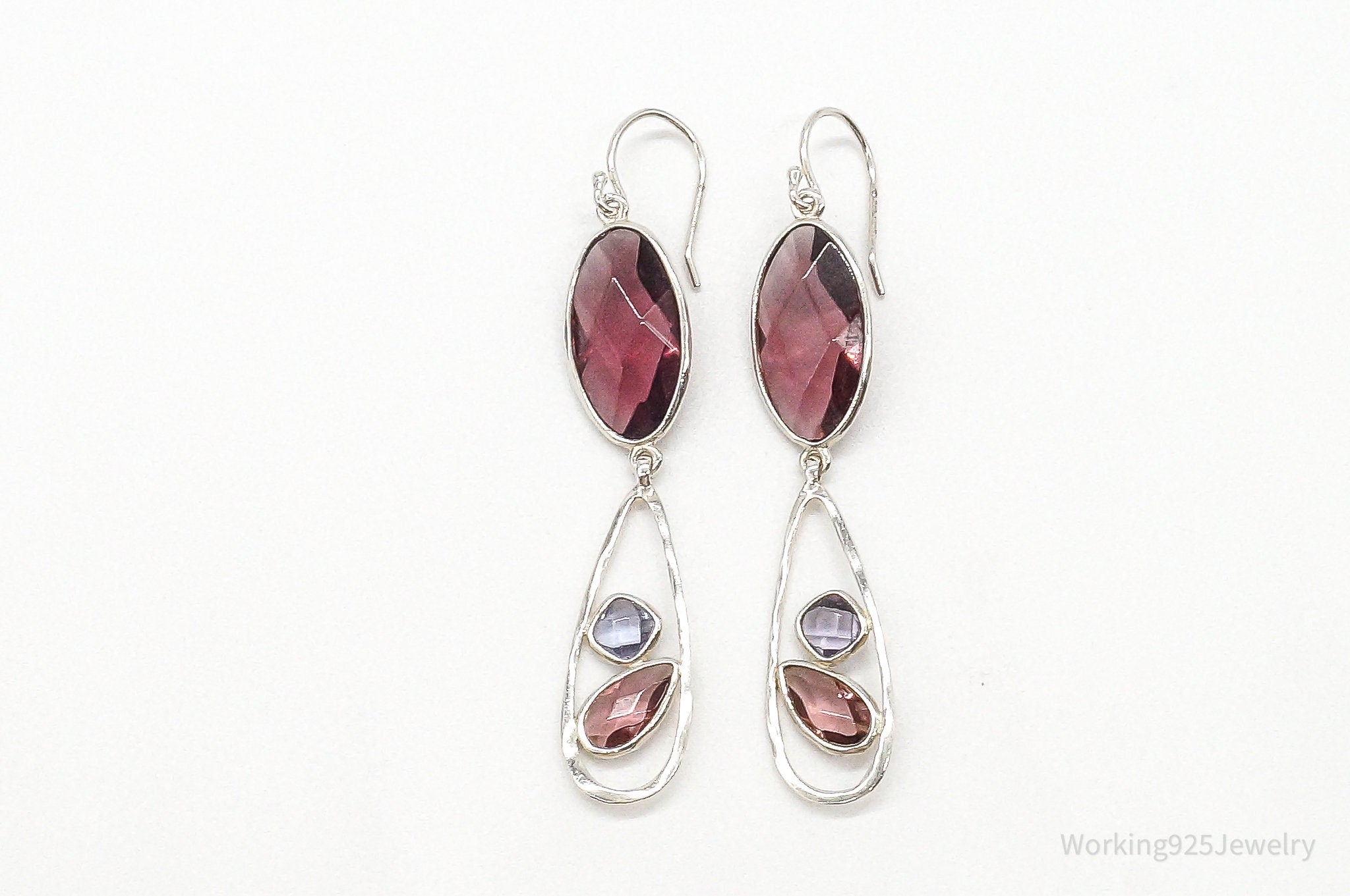 Designer Silpada Retired Long Glass Sterling Silver Earrings