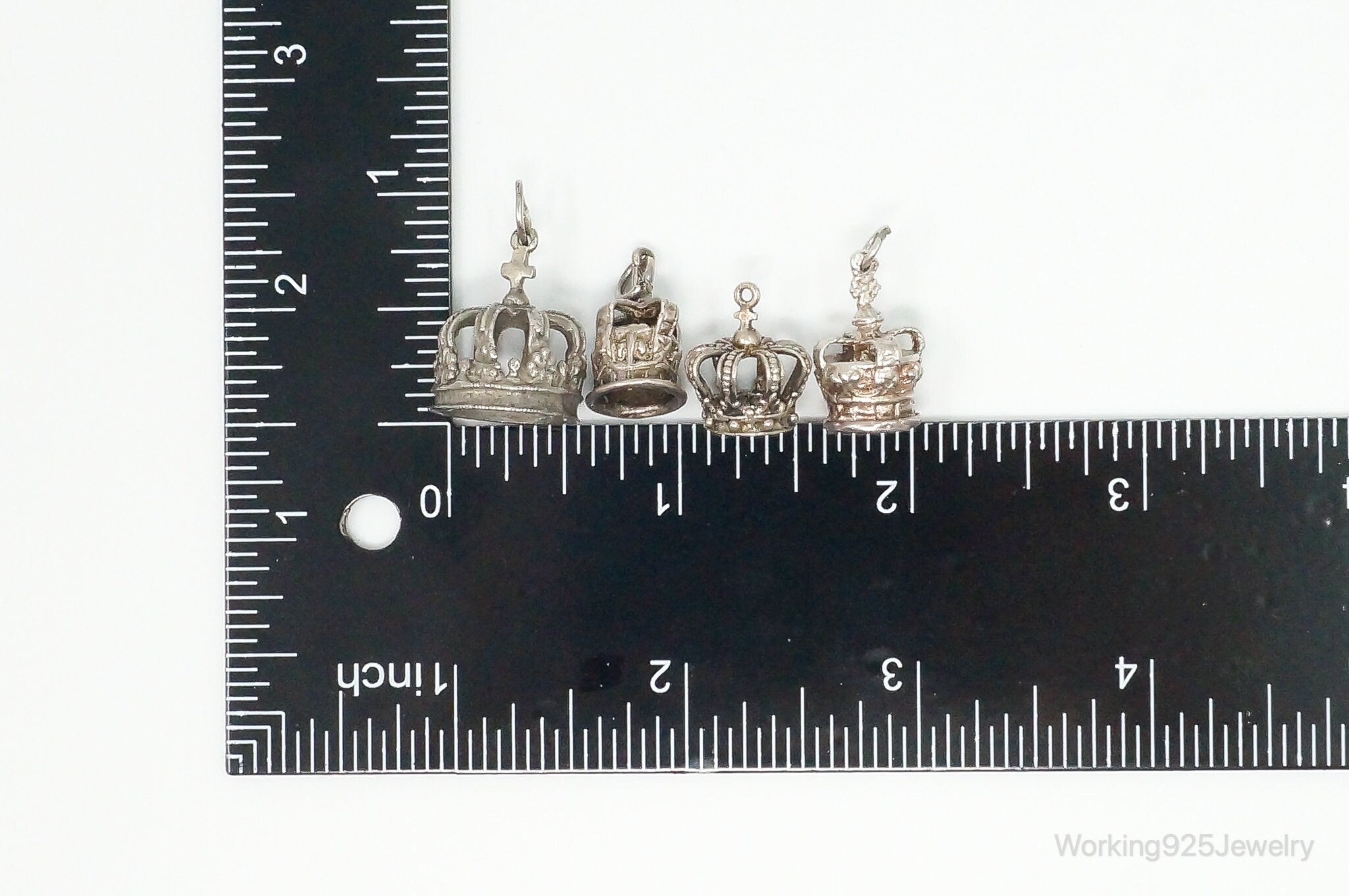 Vintage Antique Crowns Sterling Silver Charms