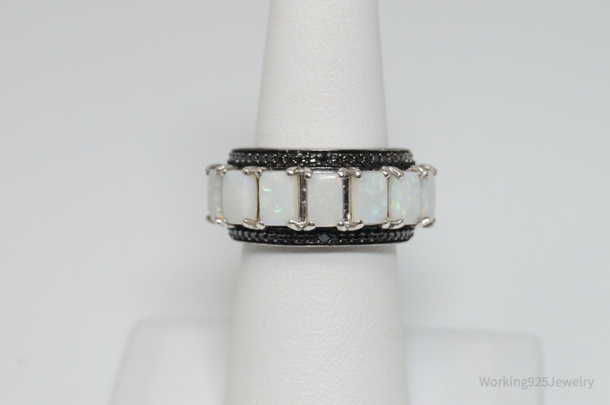 Vintage Art Deco Opal Ring Sterling Silver - Size 6.25