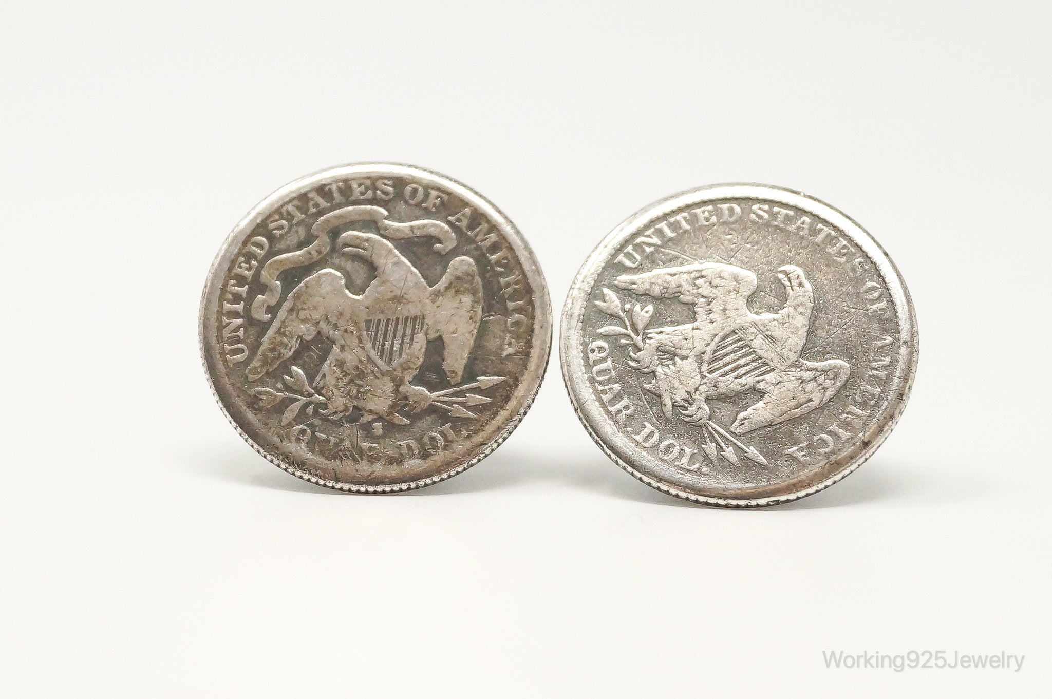 Antique Seated Liberty Coins Silver Cufflinks