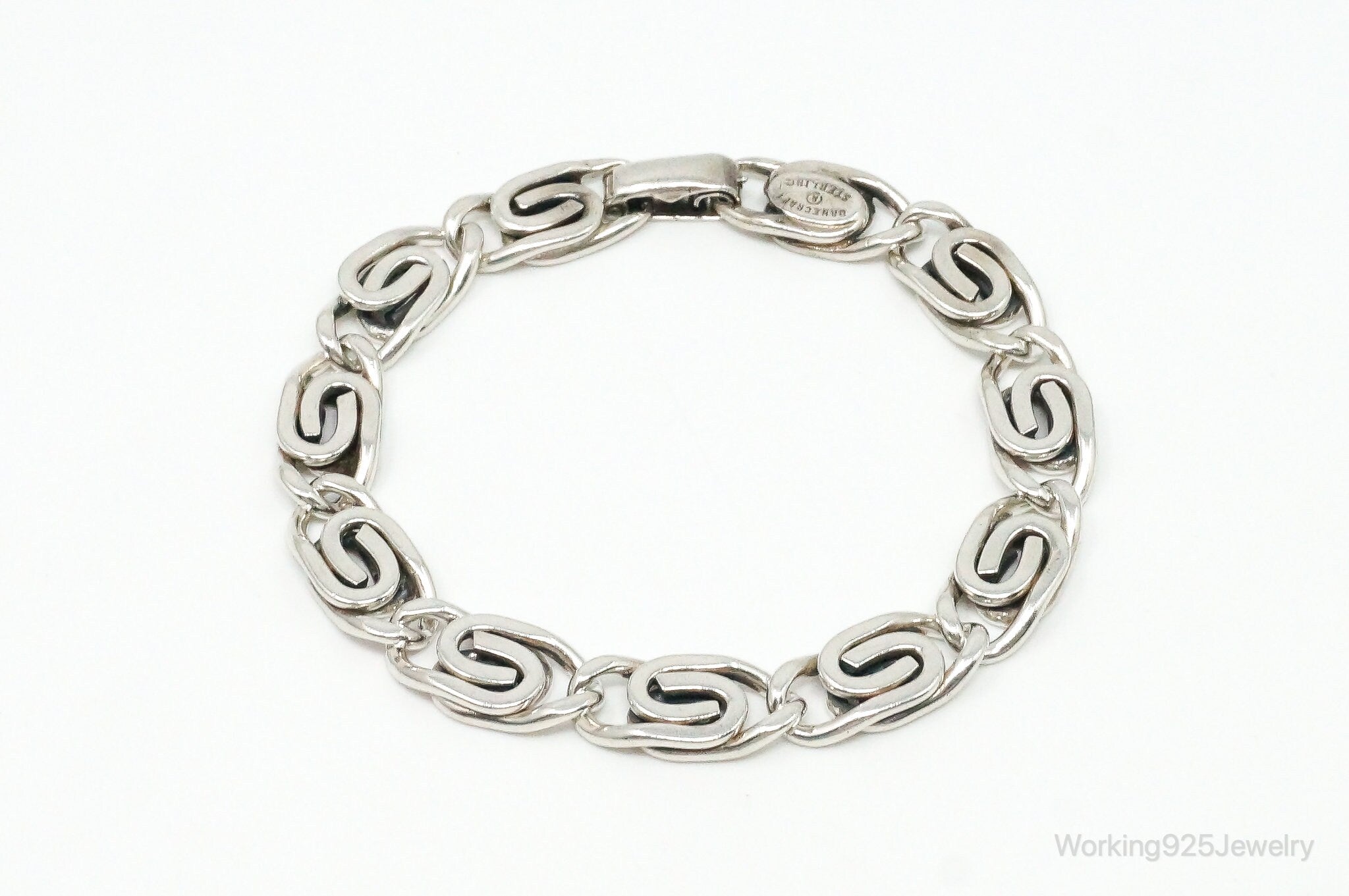 Vintage Designer Danecraft Sterling Silver Link Bracelet