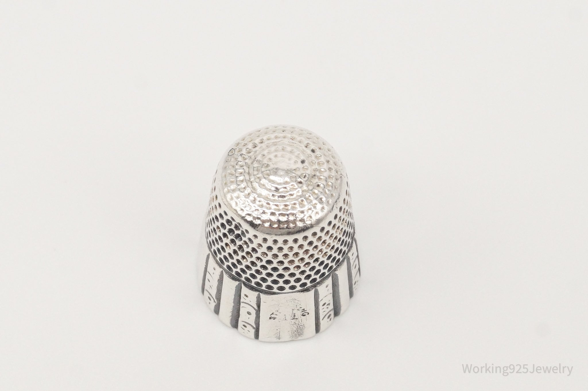 1800s Antique Simons Bros & Co Dome Sterling Silver Thimble Size 11