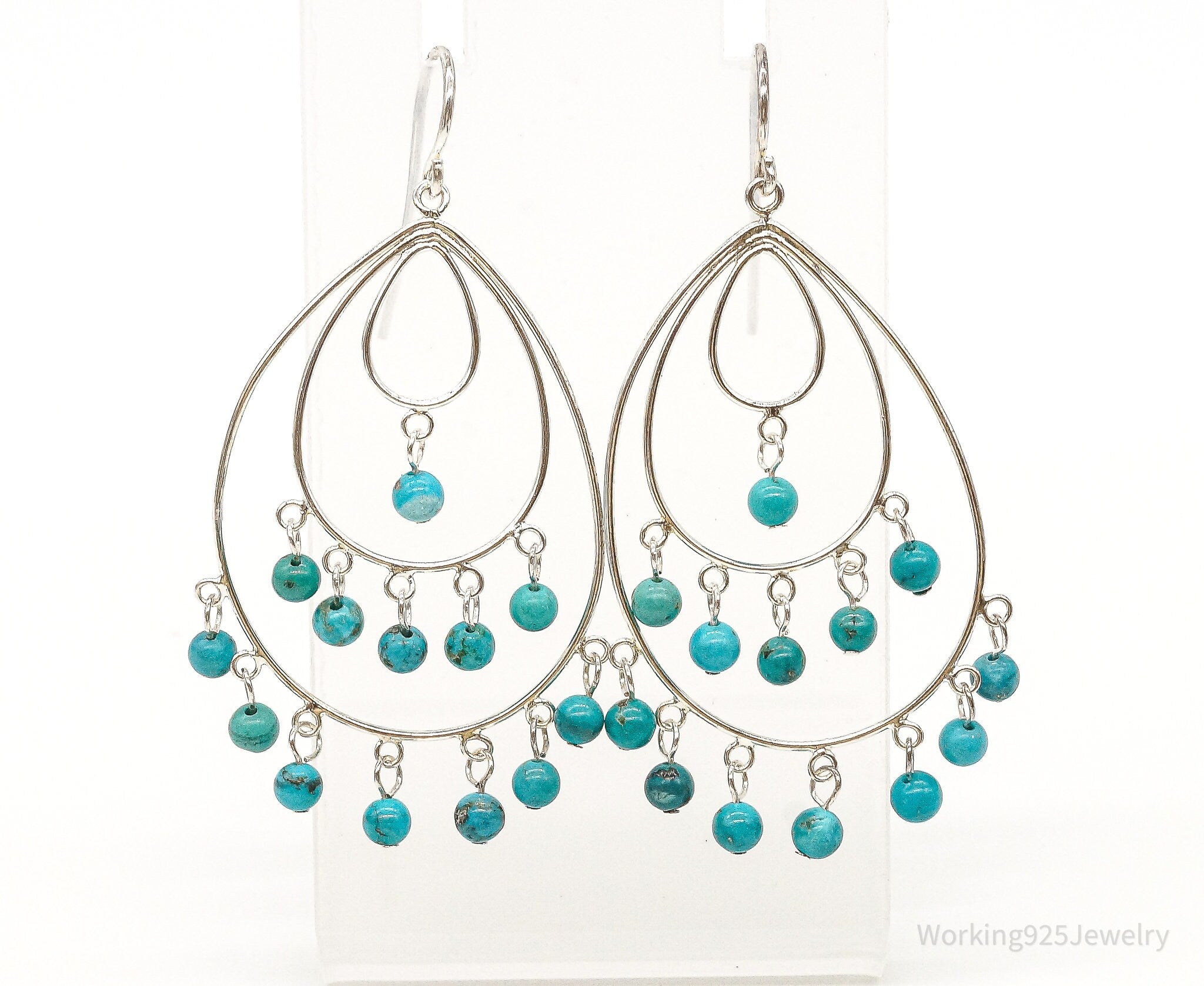 Designer SX Turquoise Sterling Silver Earrings