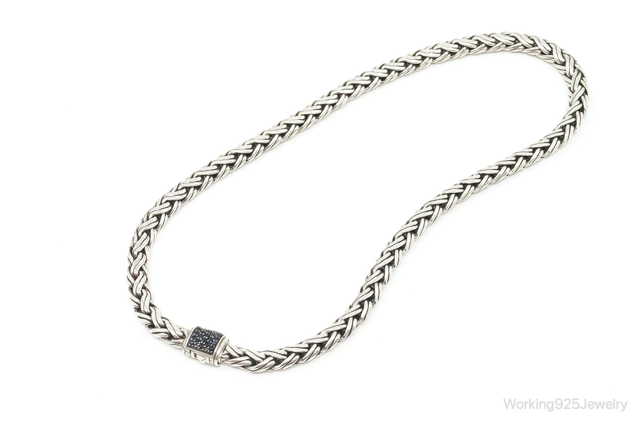 John Hardy Sapphire Iconic Retired Sterling Silver Chain Collection Necklace