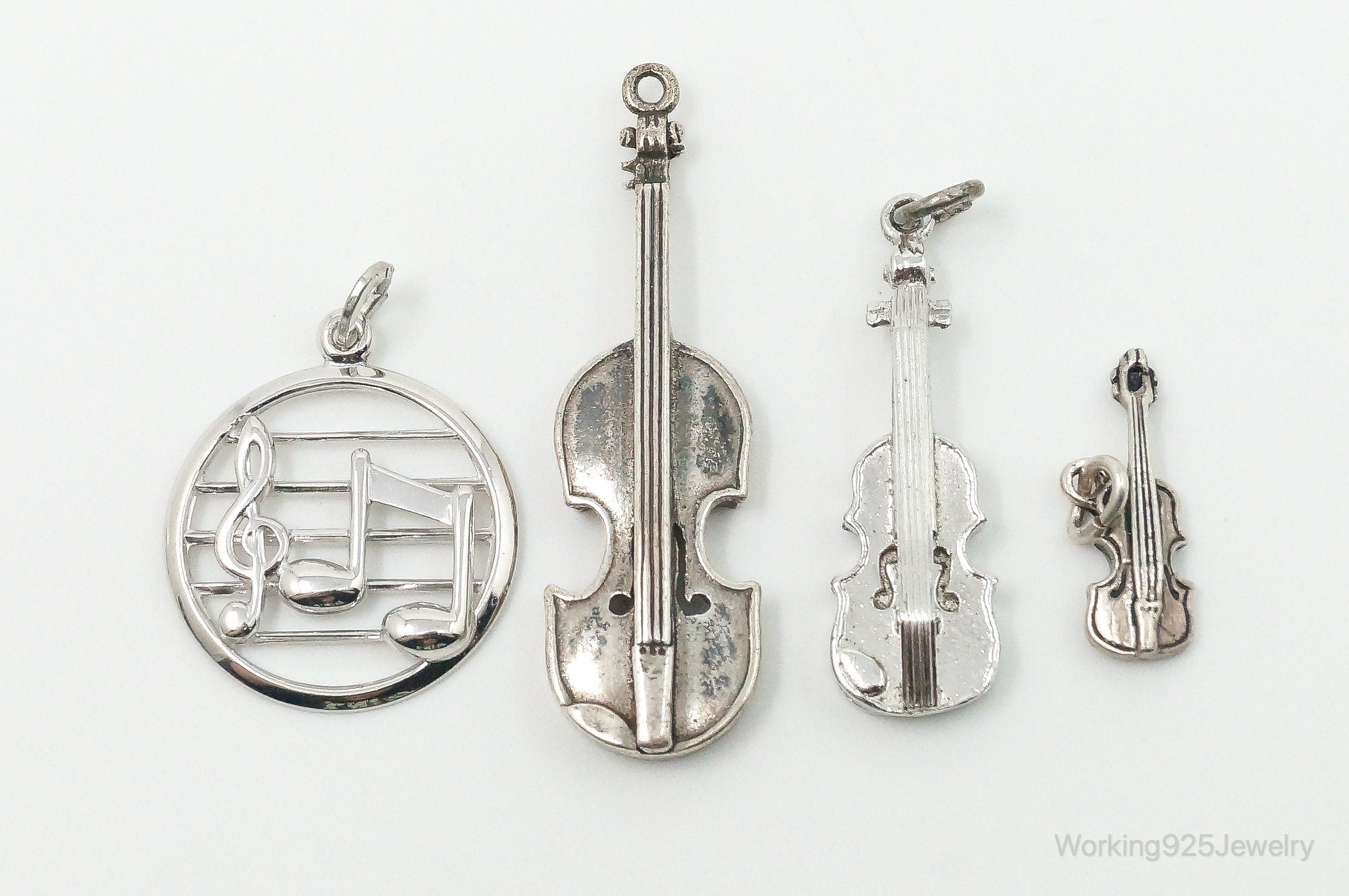 Antique Vintage Musical Instruments Sterling Silver Charms