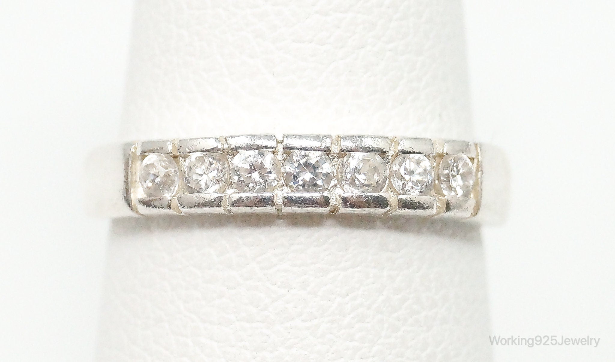 Vintage Designer SETA Cubic Zirconia Sterling Silver Ring - Size 5