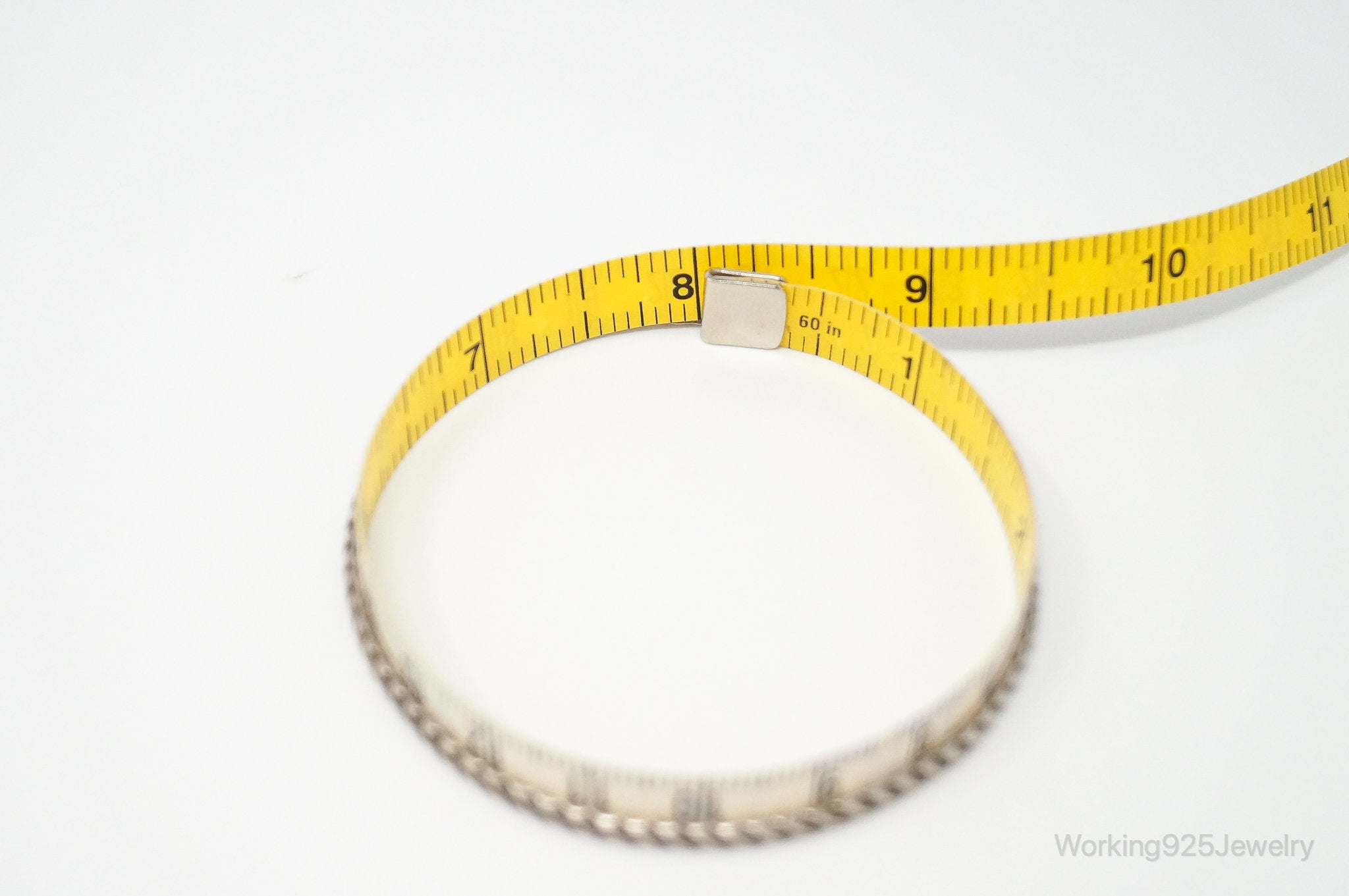 Antique Striped Sterling Silver Bangle Bracelet