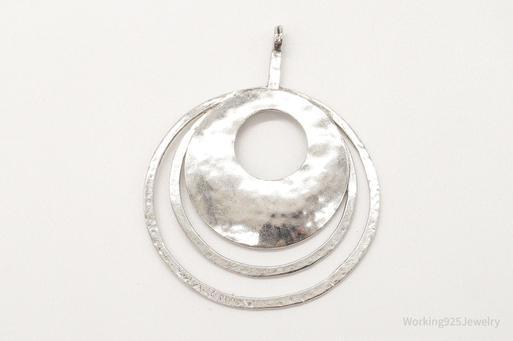 Retired Silpada Hammered Rings Sterling Silver Pendant