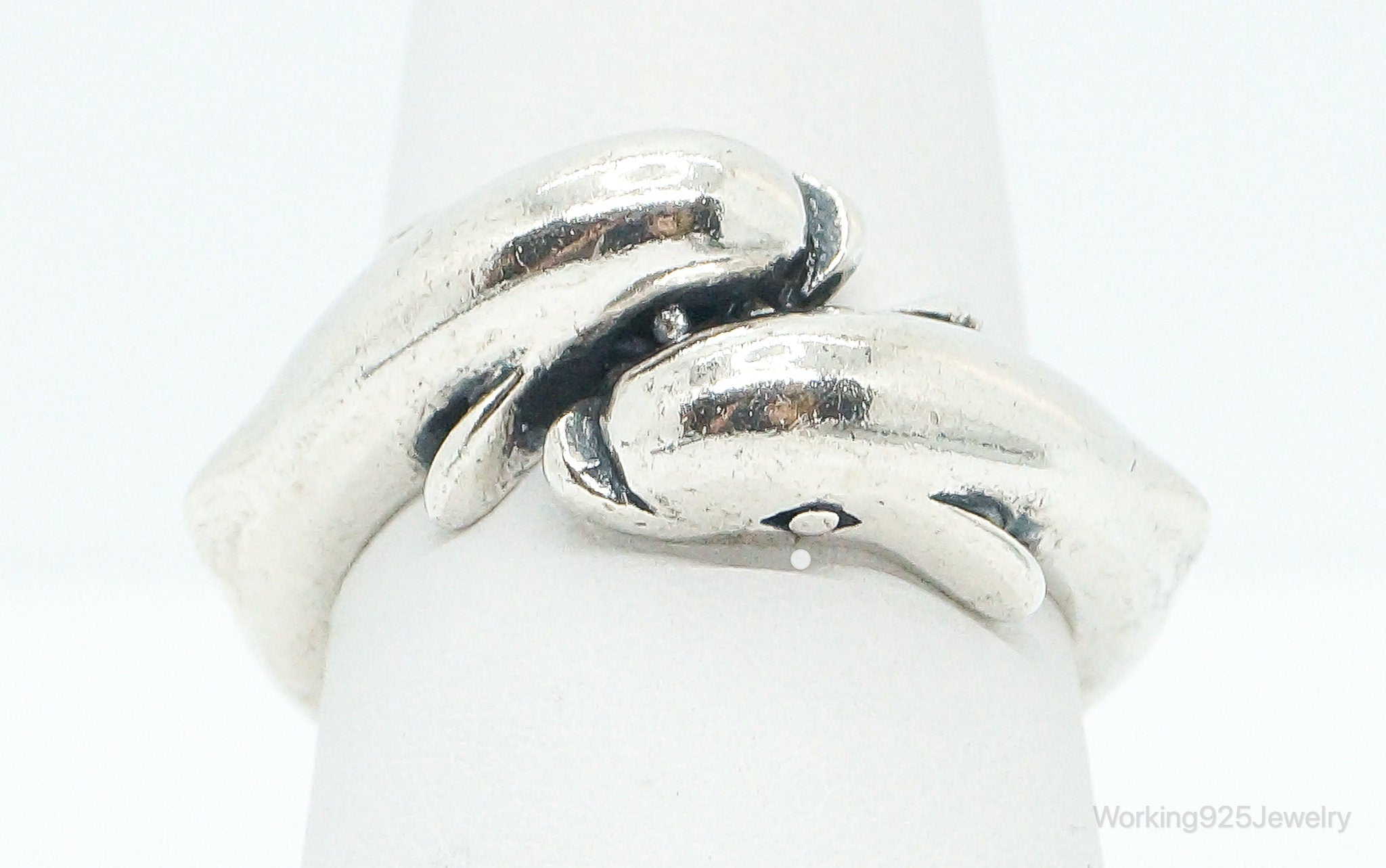 Vintage Dolphins Sterling Silver Ring - Size 7