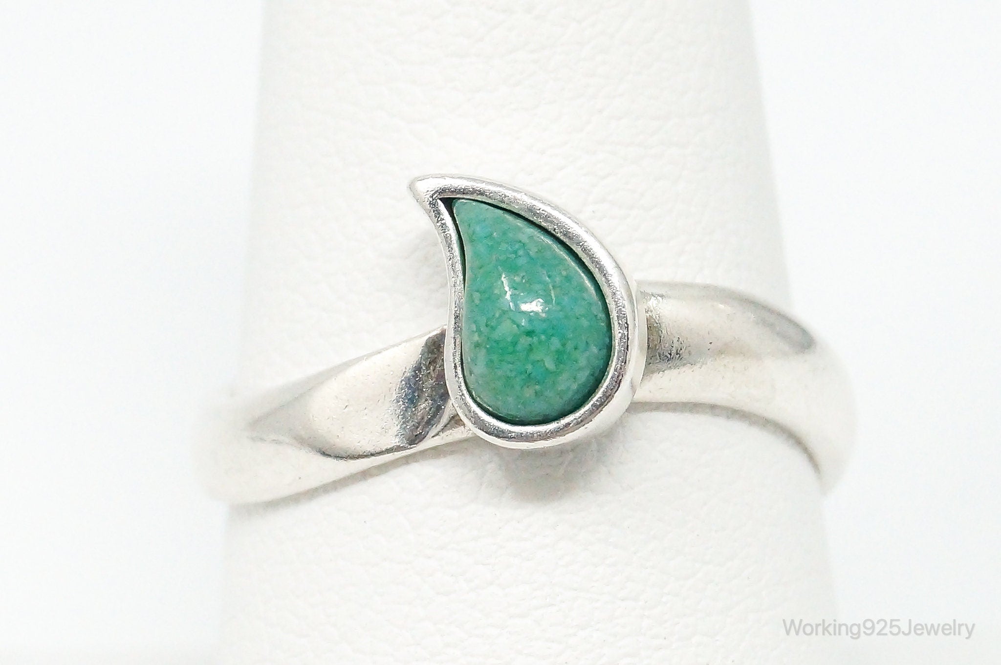 Southwestern Carolyn Pollack Relios Turquoise Sterling Silver Ring - Size 9