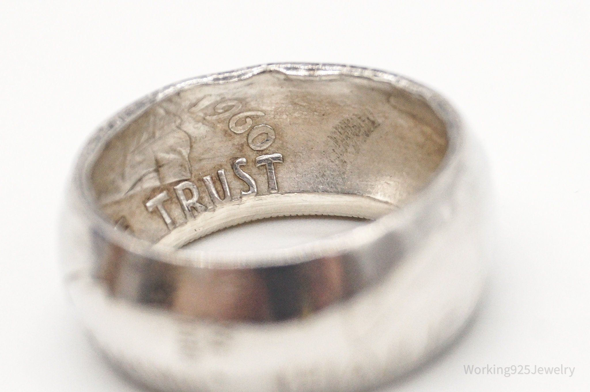 Vintage 1960 Half Dollar Silver Ring - Size 7