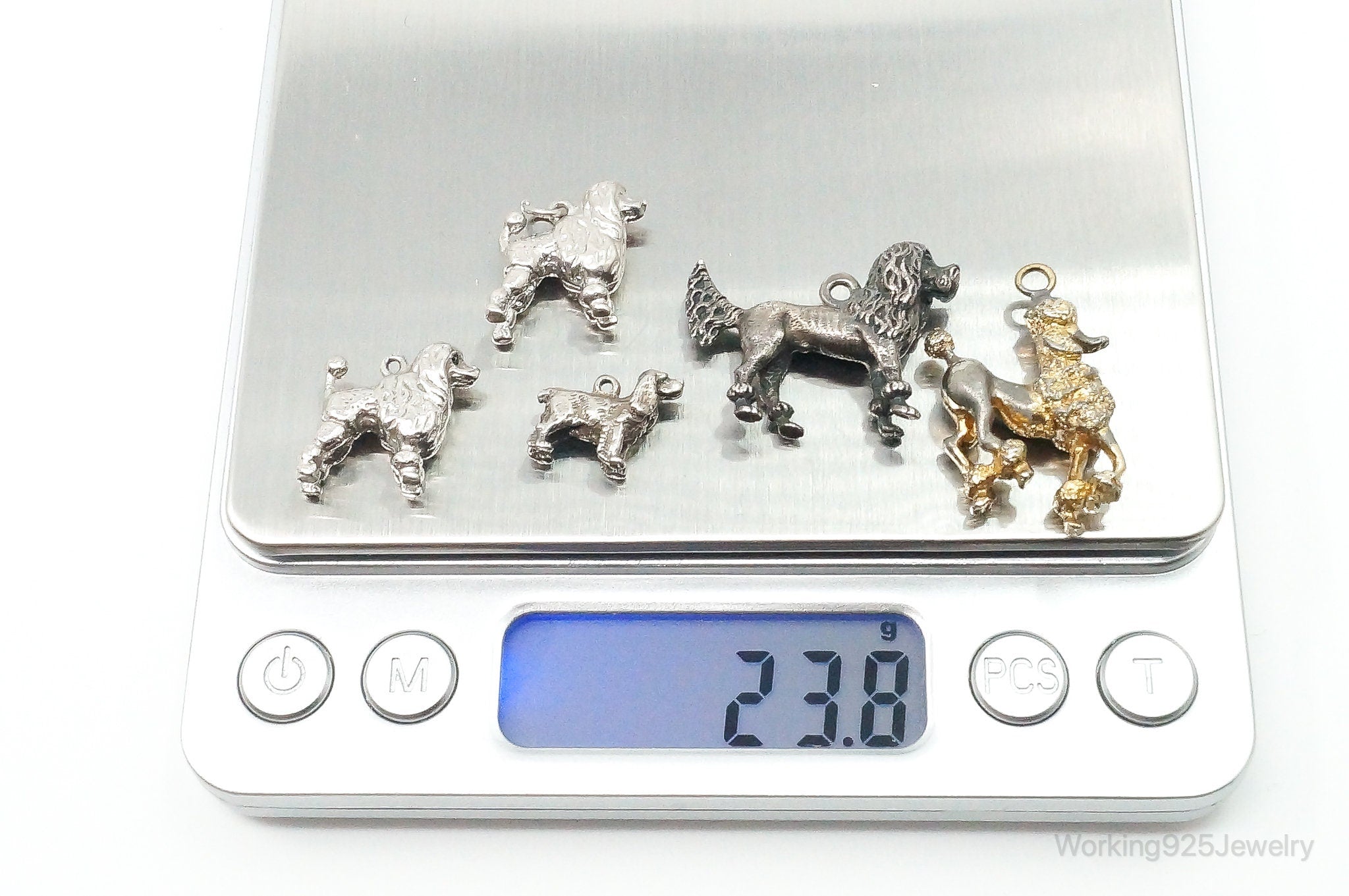 Vintage Antique Puppies Dogs Sterling Silver Charms Lot